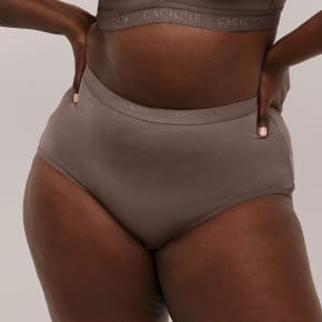 Model photo featuring Cacique brief panties