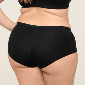 Model photo featuring Cacique boyshort panties