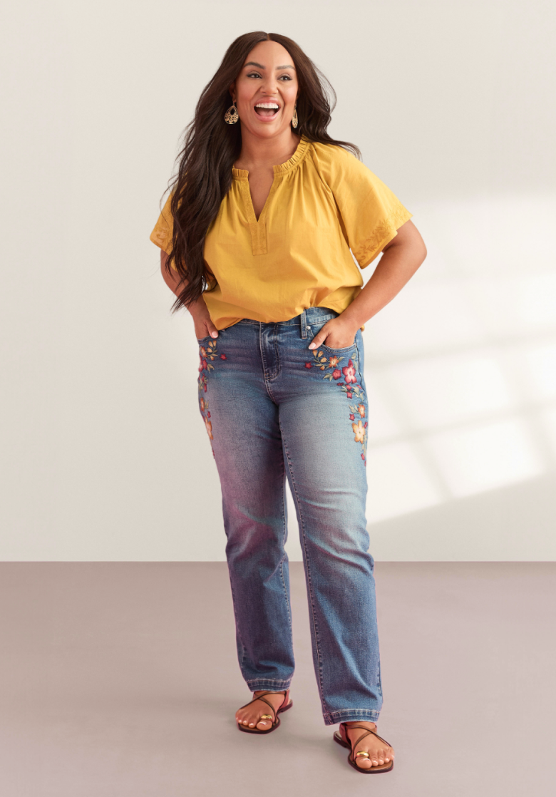 A smiling woman in 