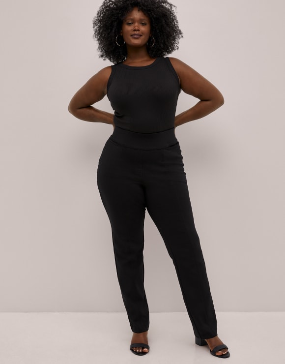 Photo of model in Lane Bryant straight pants