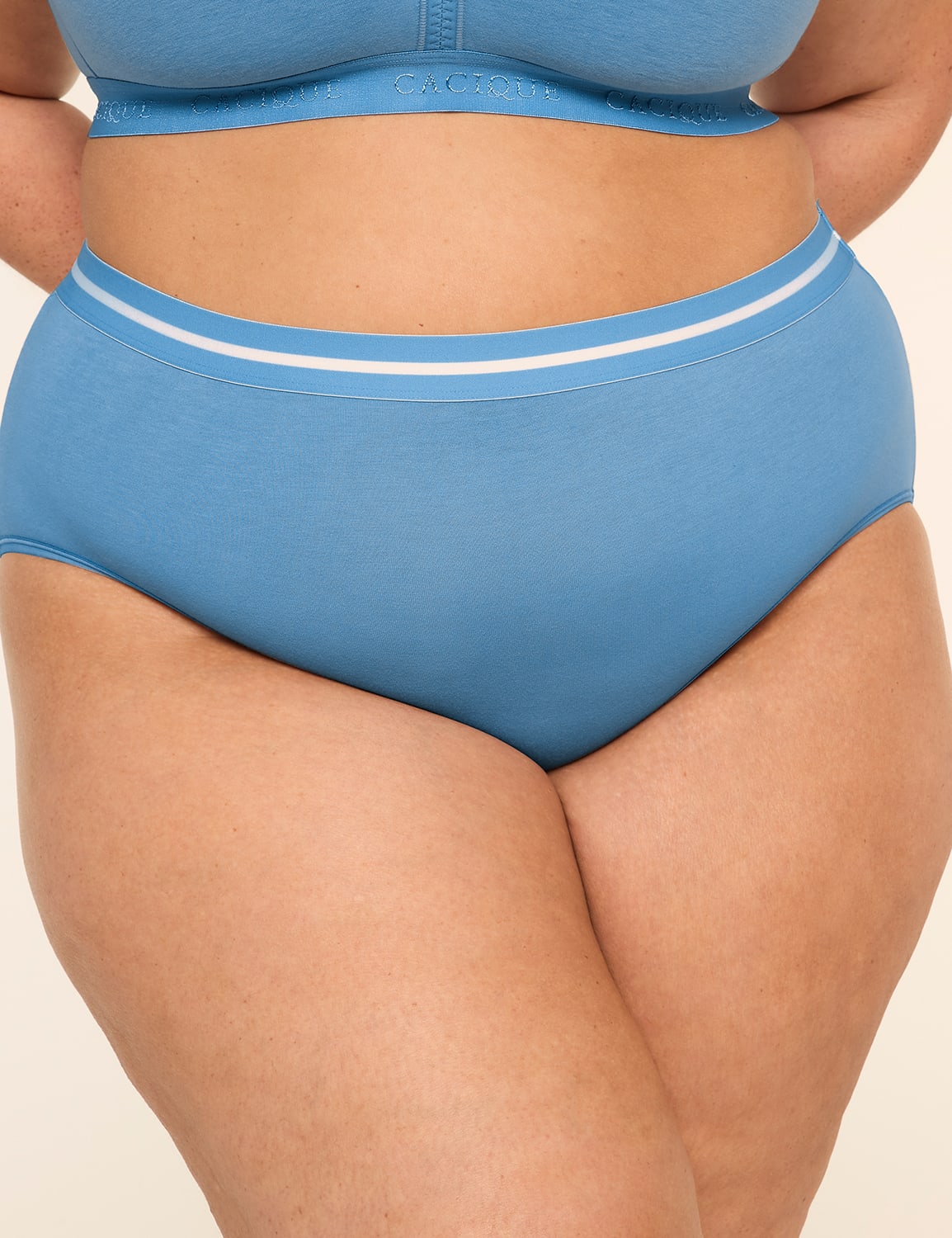 Cotton High-Leg Brief Panty With Wide Waistband