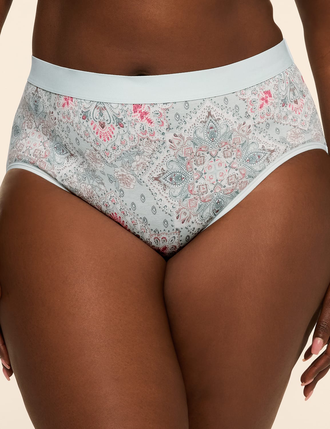 Cotton High-Leg Brief Panty With Wide Waistband