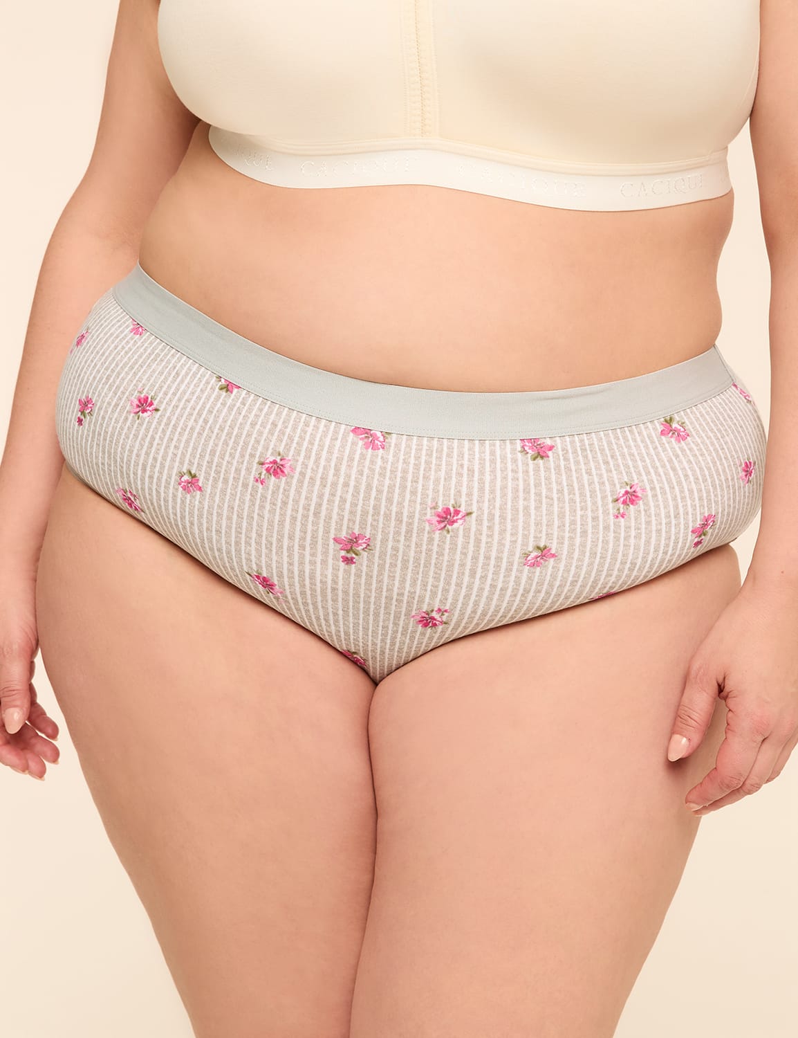 Cotton High-Leg Brief Panty With Wide Waistband