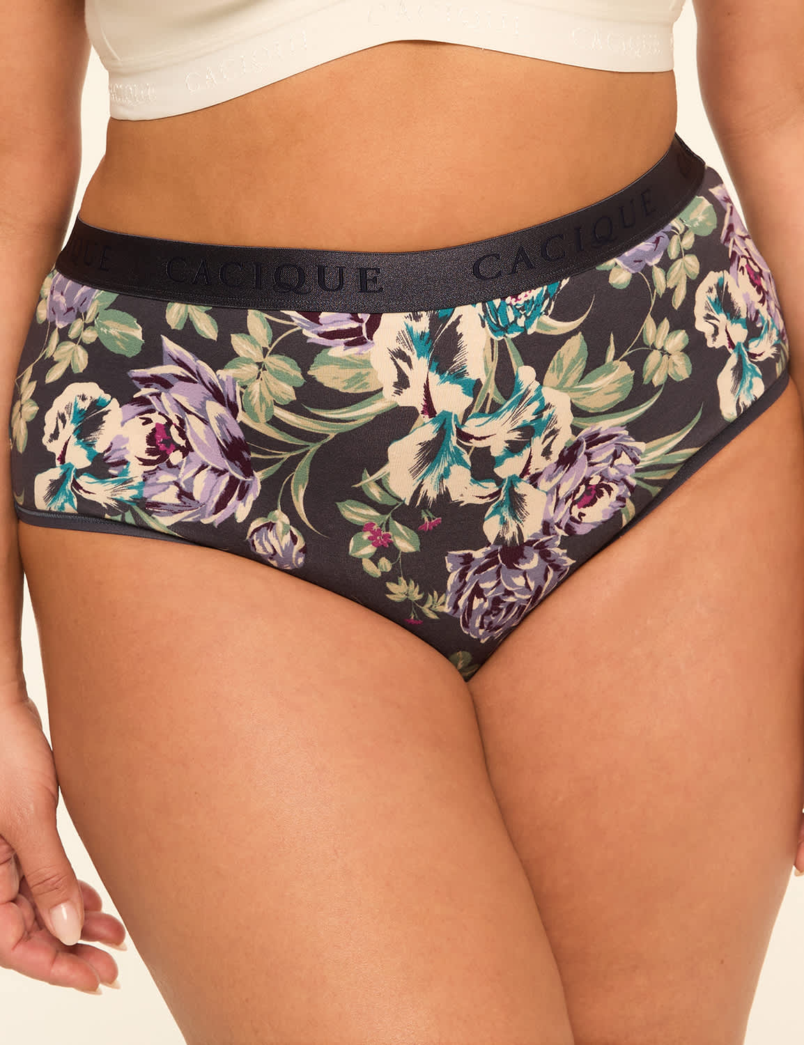 Cotton High-Leg Brief Panty With Wide Waistband