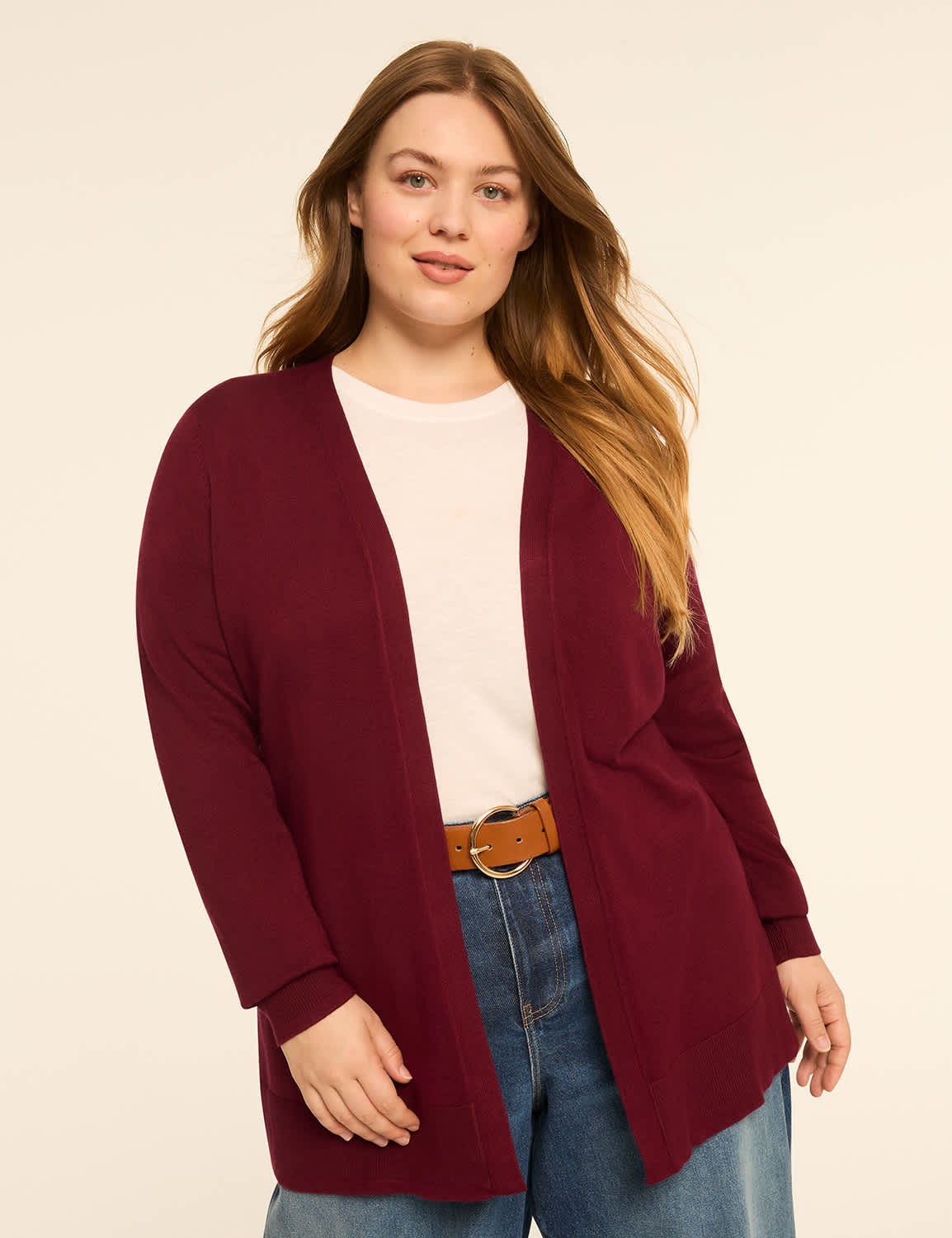 Modern Long-Sleeve Open-Front Cardigan