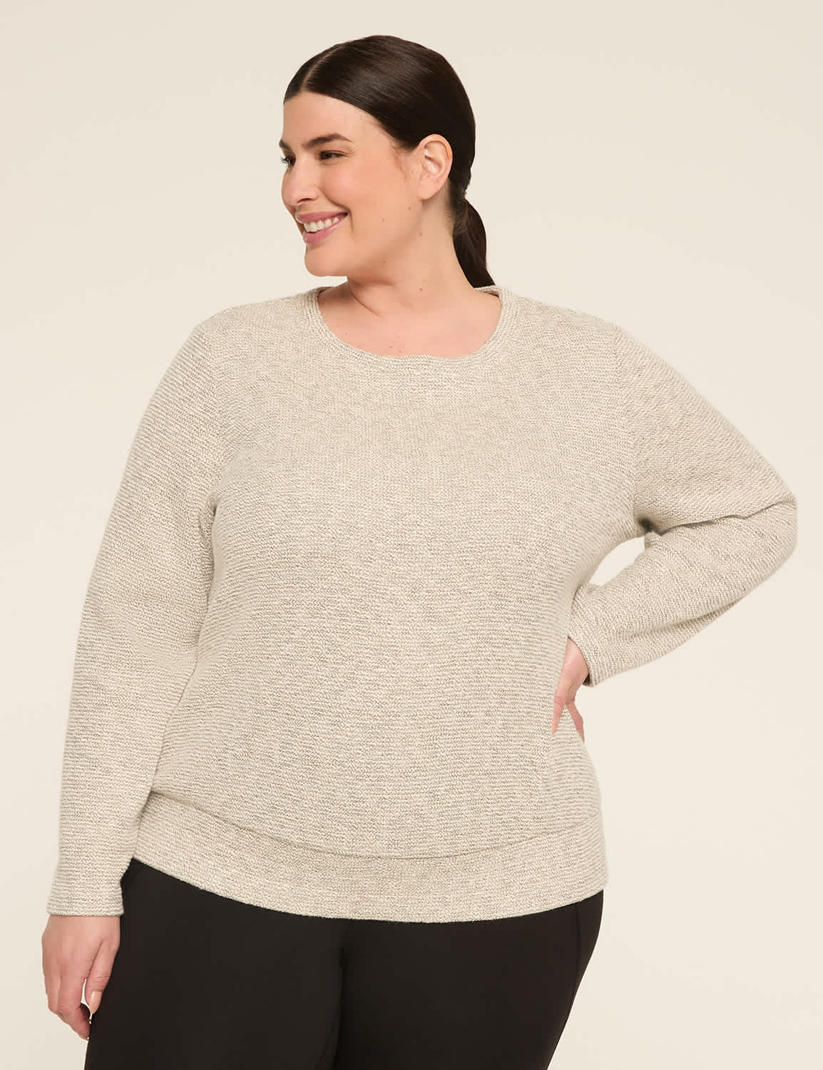 LIVI Textured Crew-Neck Sweatshirt