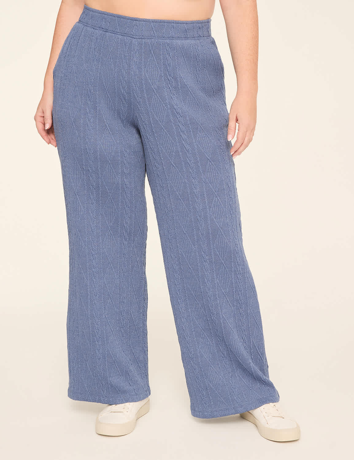 LIVI Textured Sweater Knit Straight Leg Pant