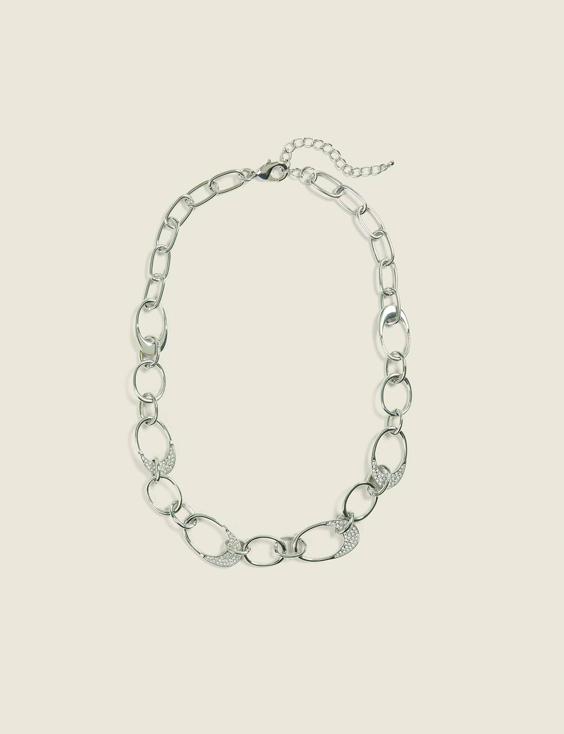 Pop Tab Pave Multi-Row Necklace