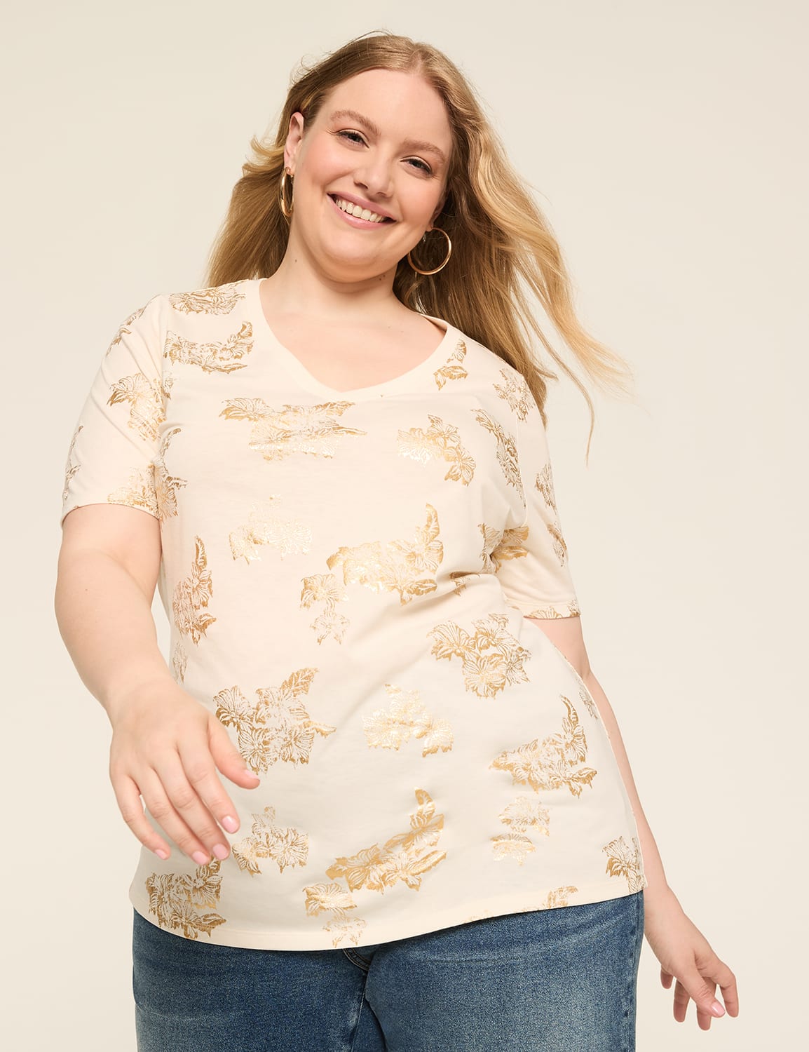 Perfect Sleeve V-Neck Tee