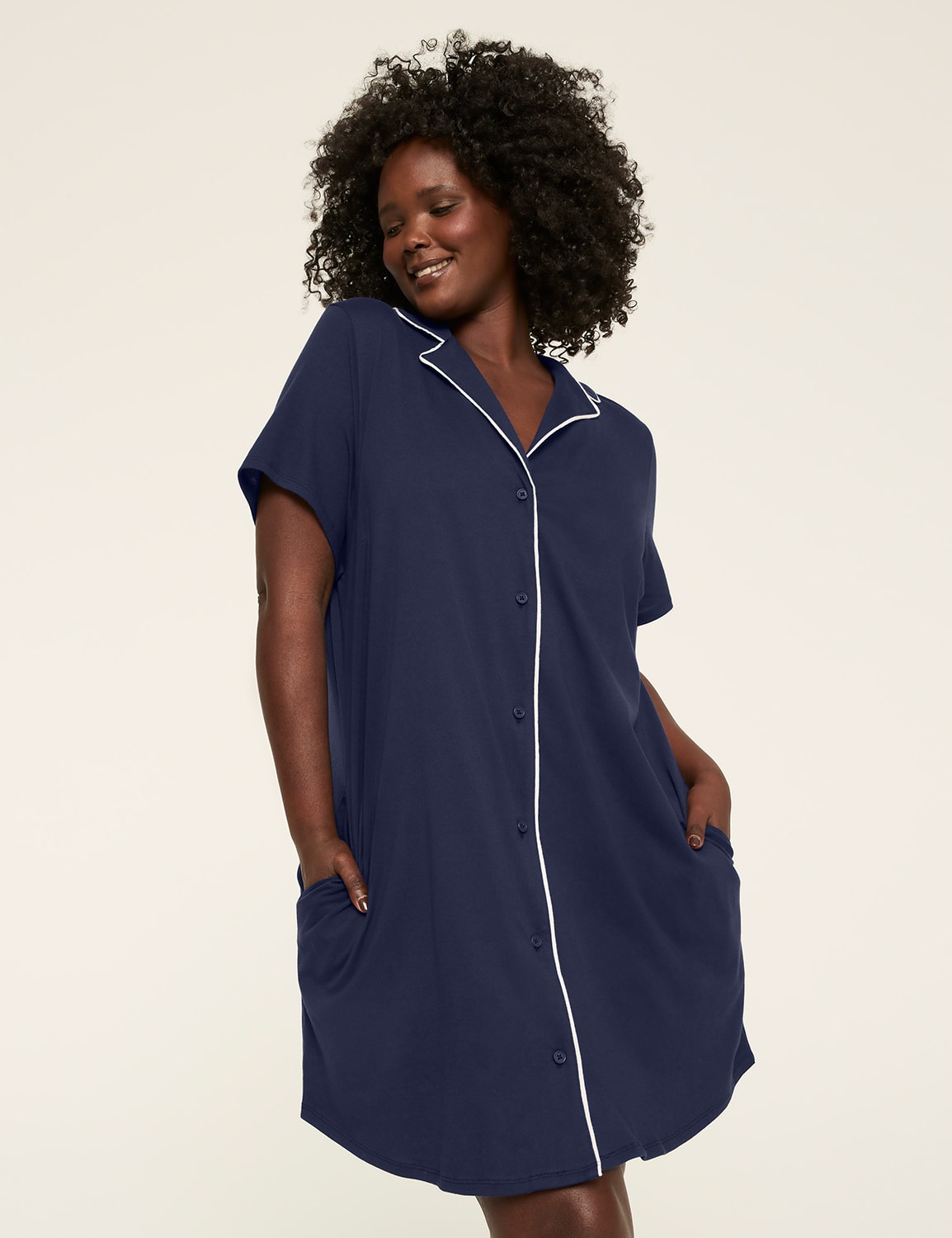 Comfy Cotton Notch-Neck Sleepshirt