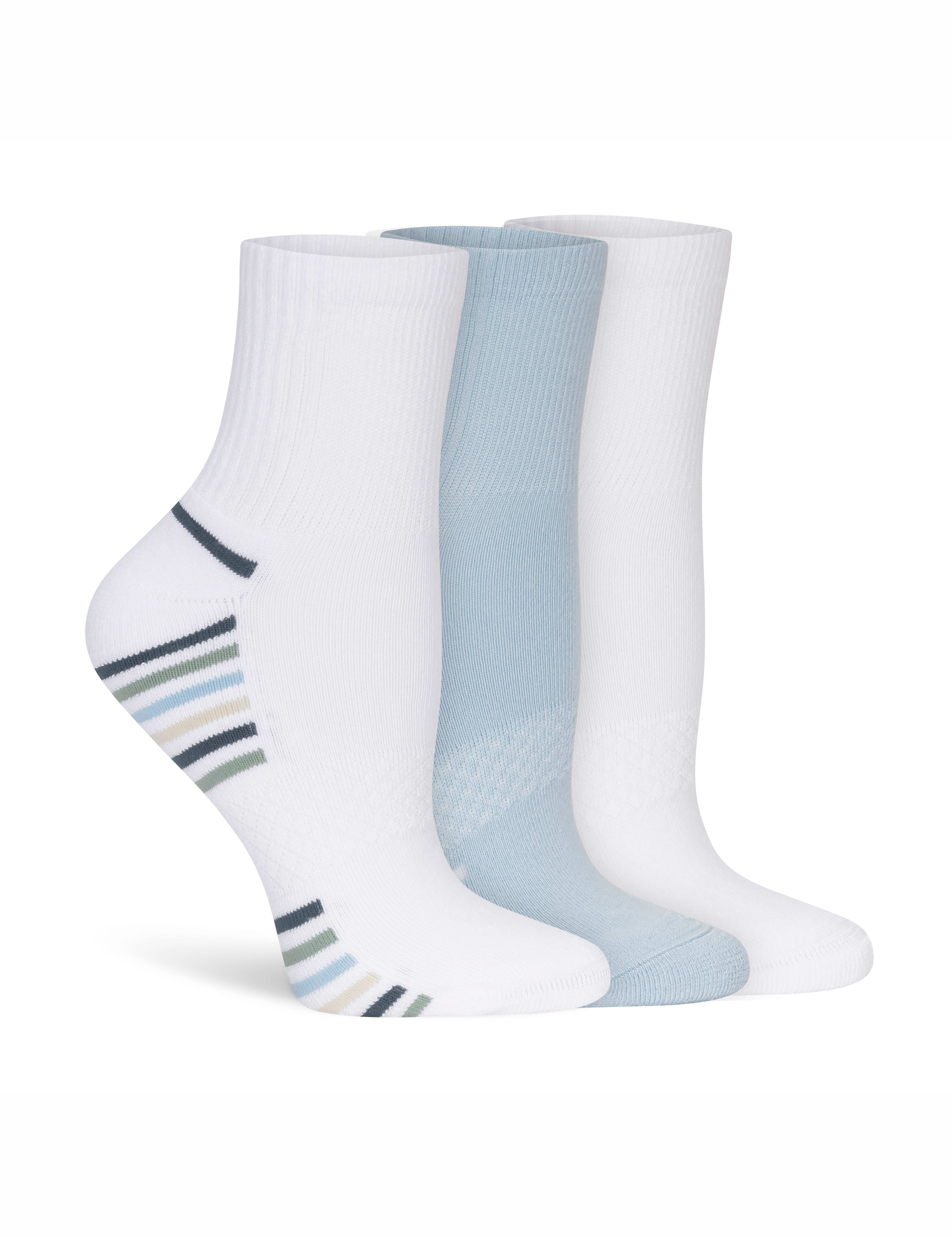 Lemon Powder Stripe Quarter Crew Socks
