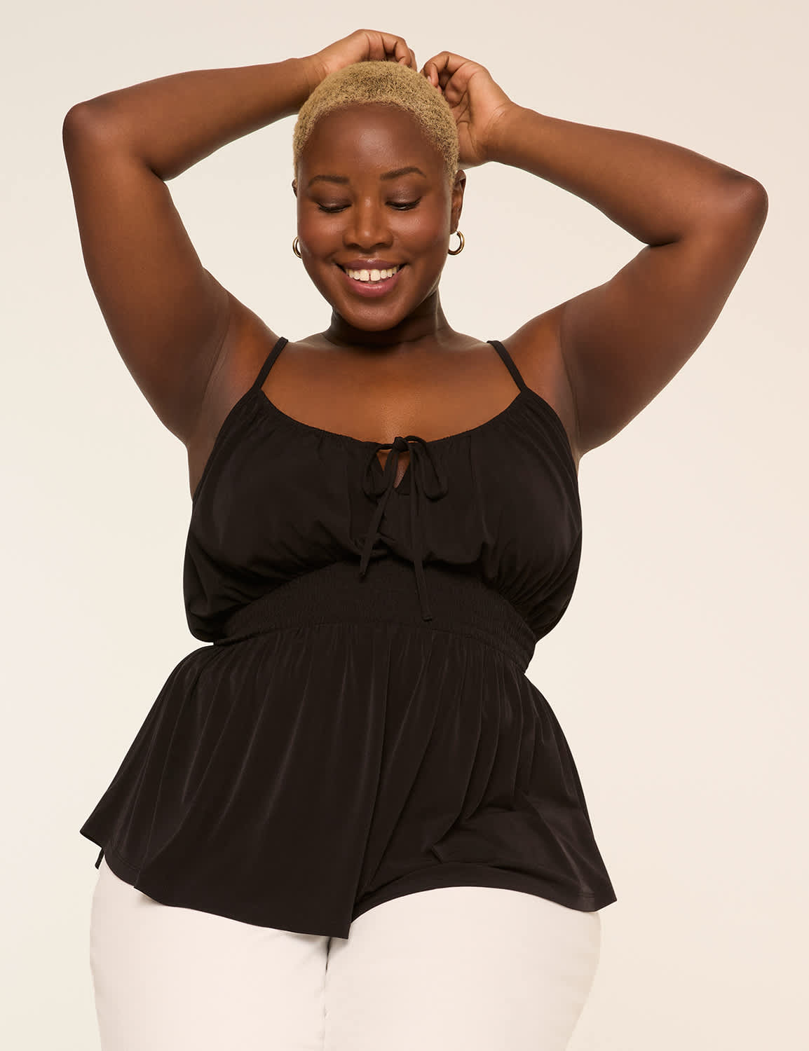 Tie-Neck Peplum Tank