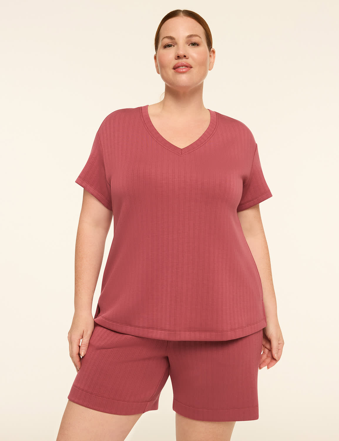 LIVI Wide Rib Journey V-Neck Top
