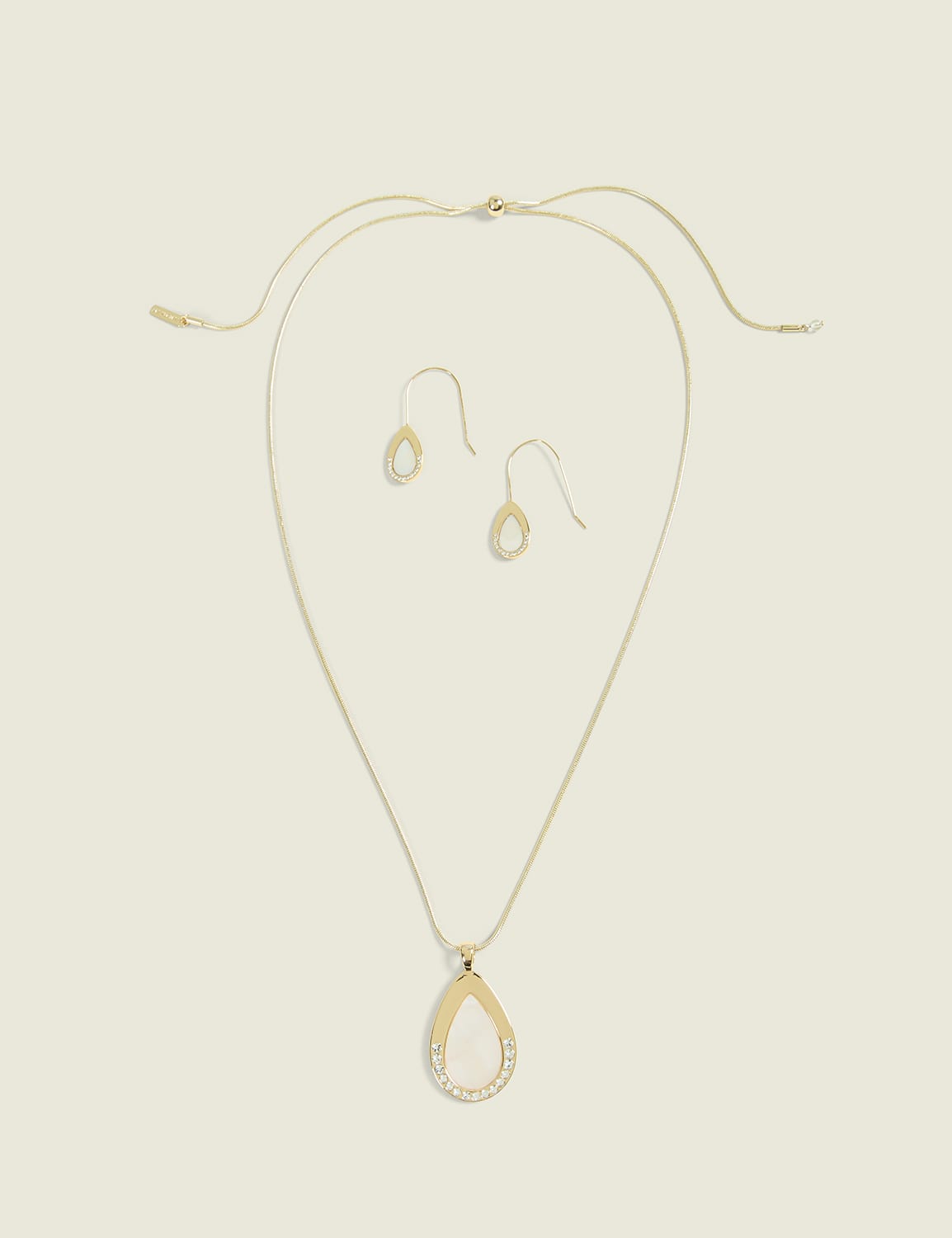 Iridescent Teardrop Necklace & Earring Set