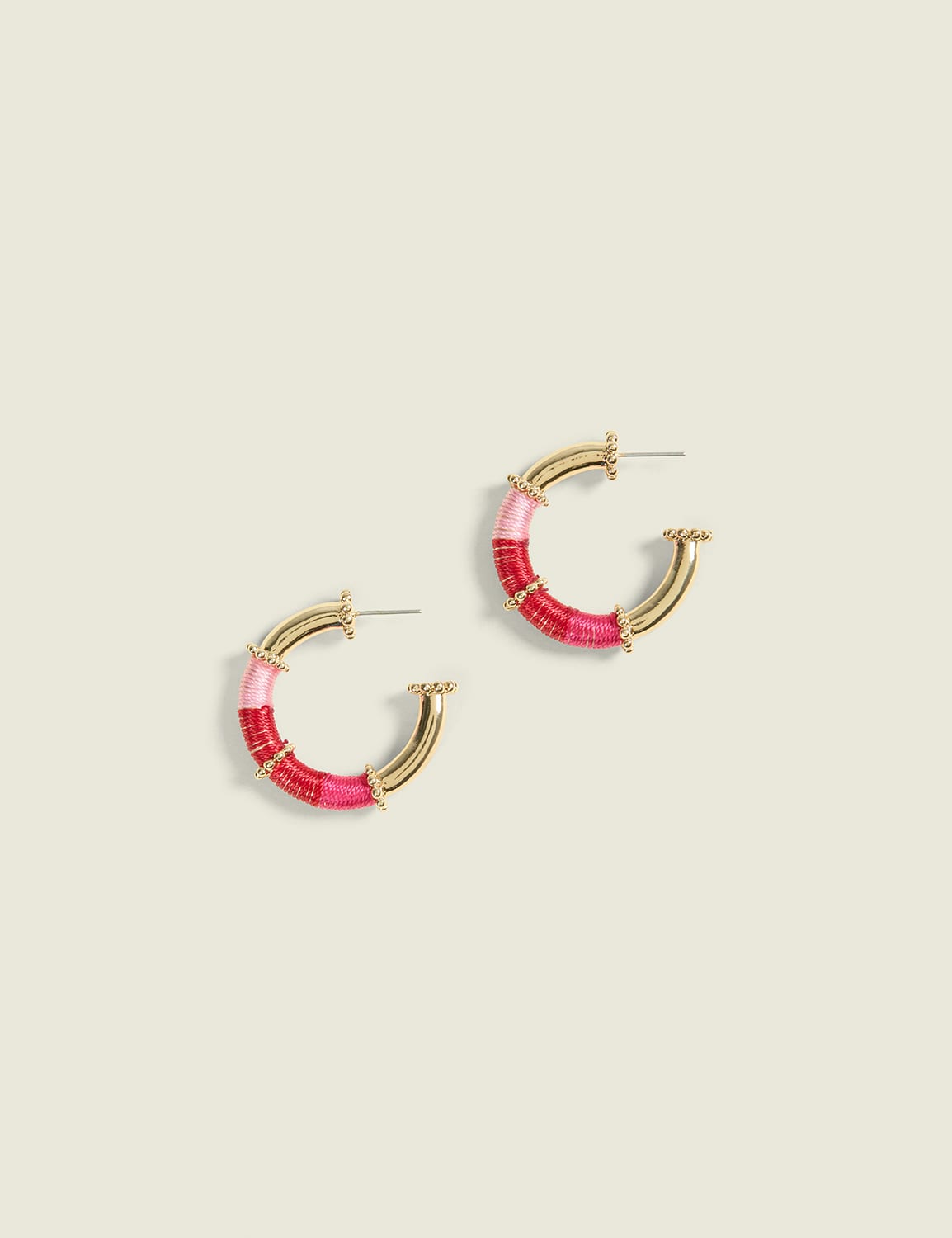 Pink Ombre Threaded Hoop Earrings