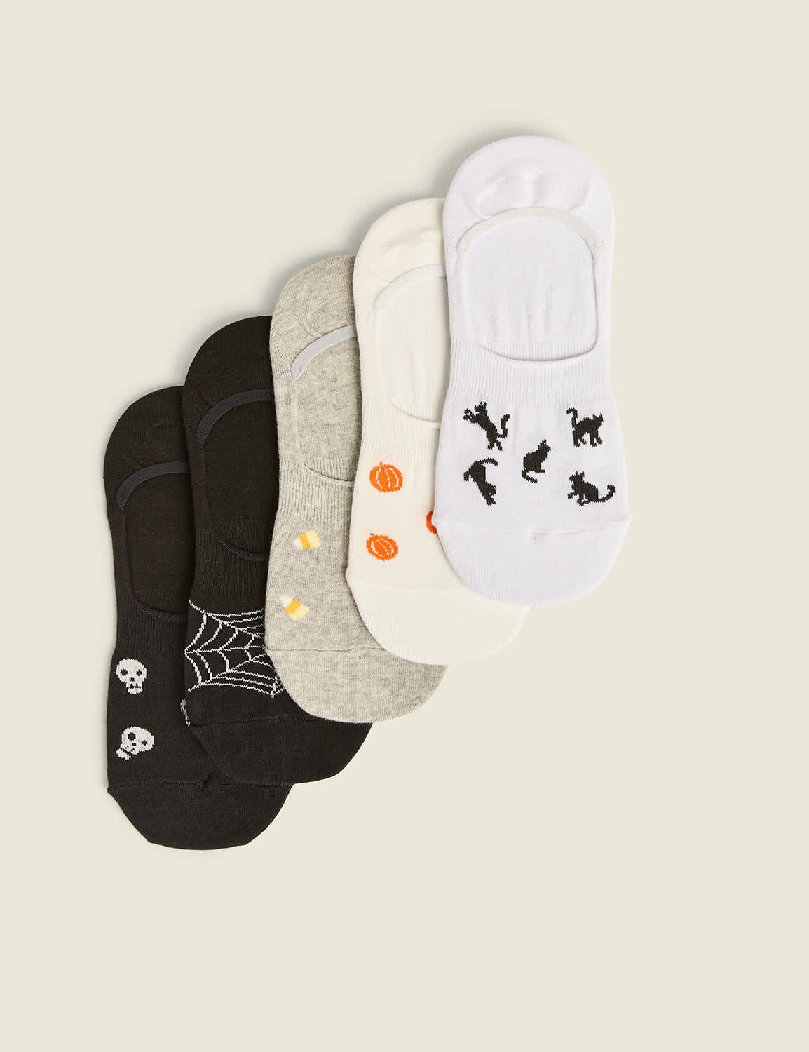 5-Pack No-Show Socks - Halloween