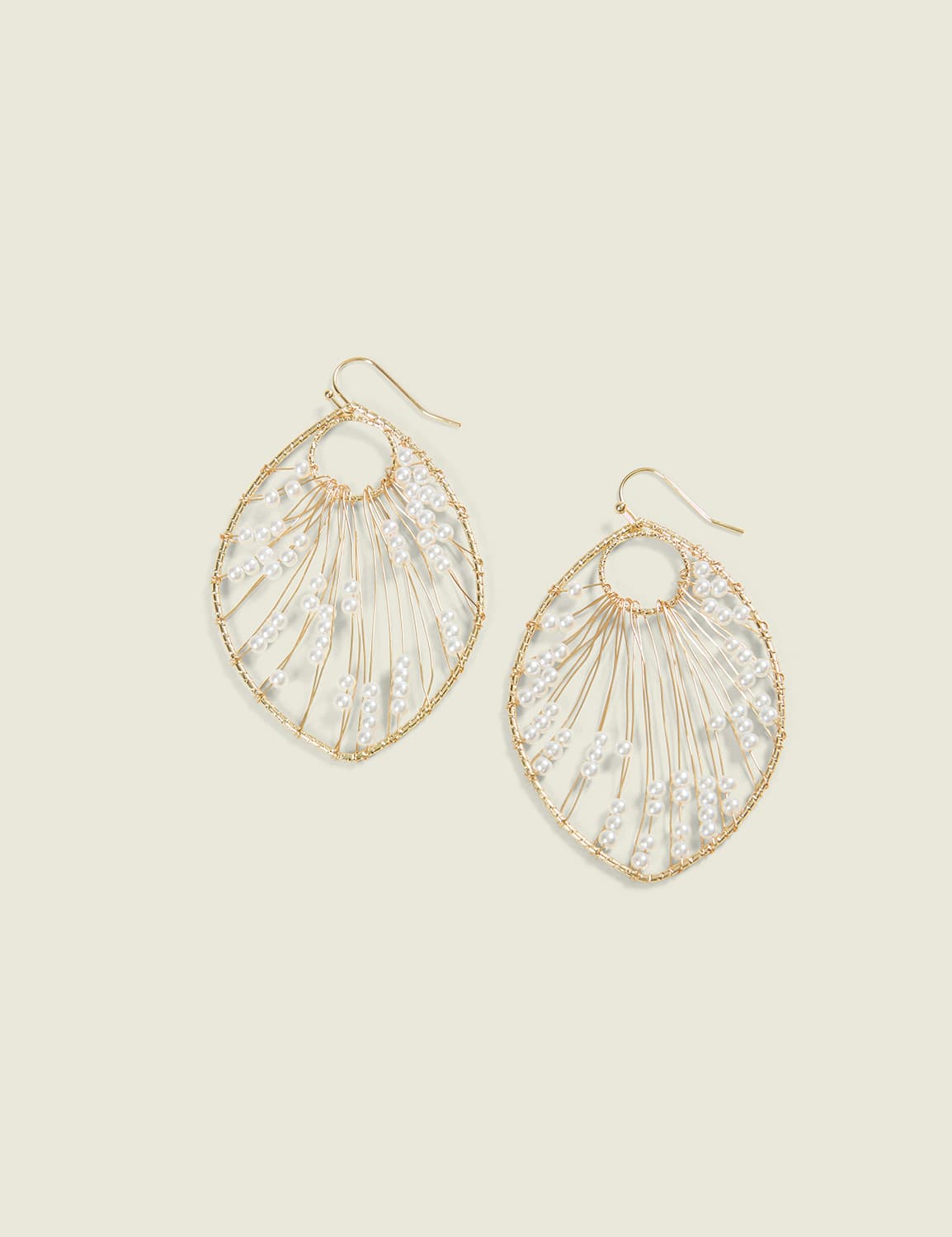 Pearlized Teardrop Drop Earrings