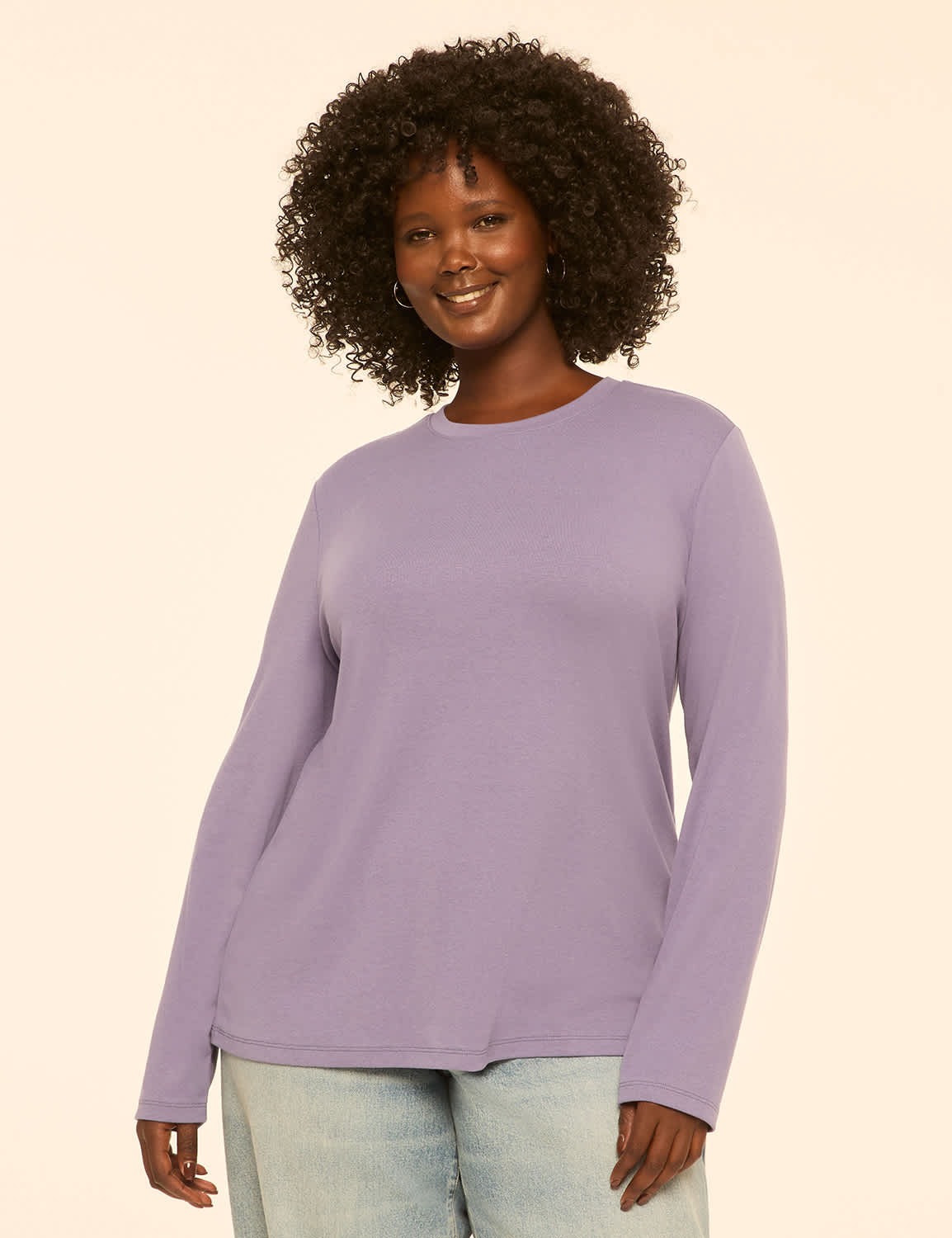 Long-Sleeve Crew-Neck Layering Tee