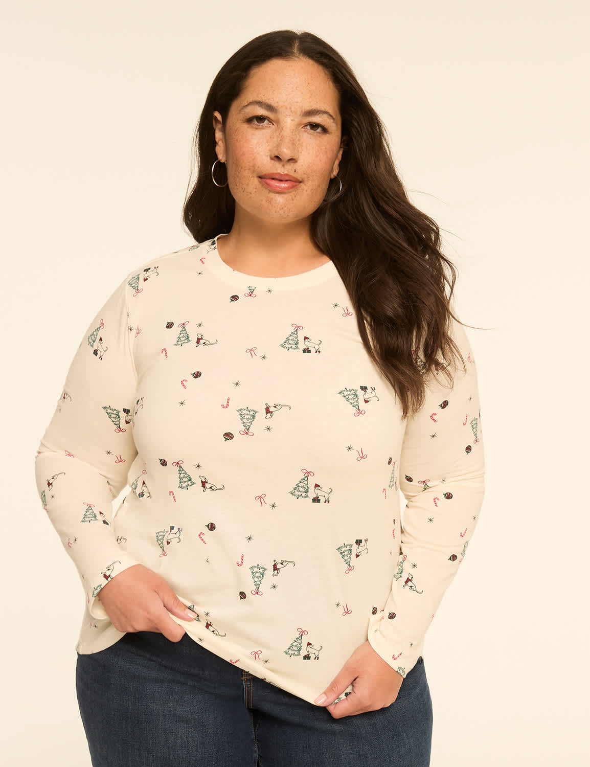 Long-Sleeve Crew-Neck Layering Tee