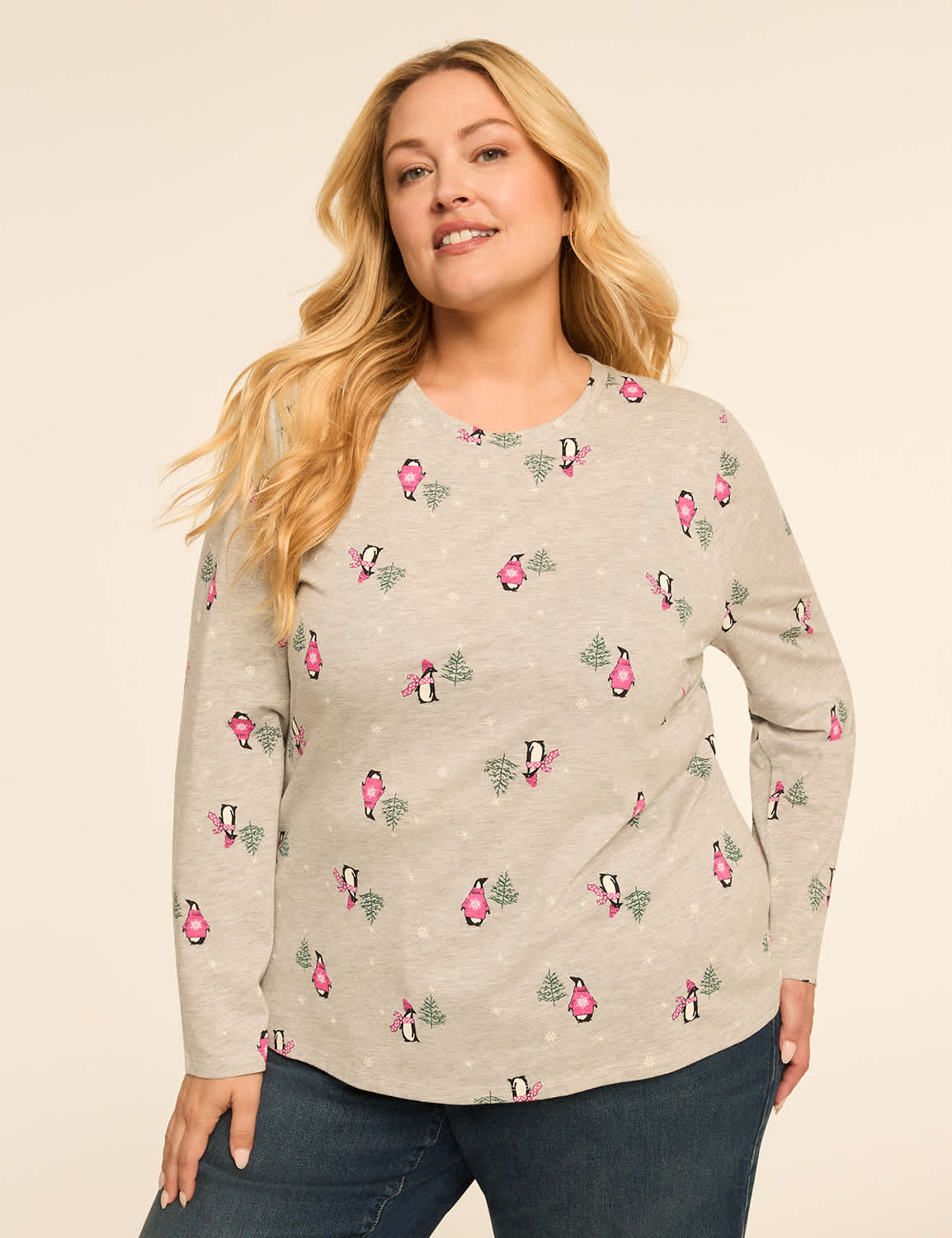 Long-Sleeve Crew-Neck Layering Tee