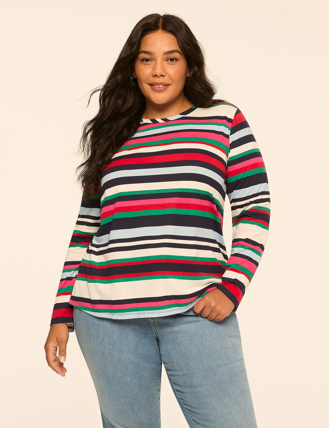 Long-Sleeve Crew-Neck Layering Tee