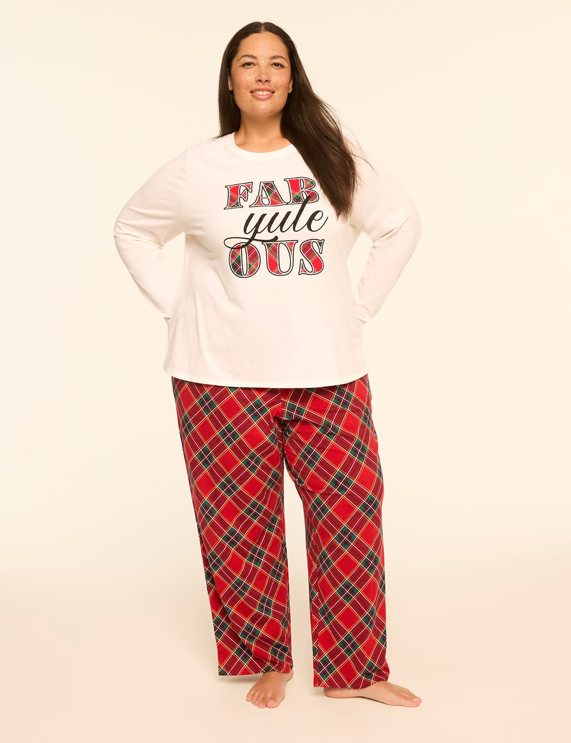 Comfy Cotton Long-Sleeve Tee & Pant PJ Set