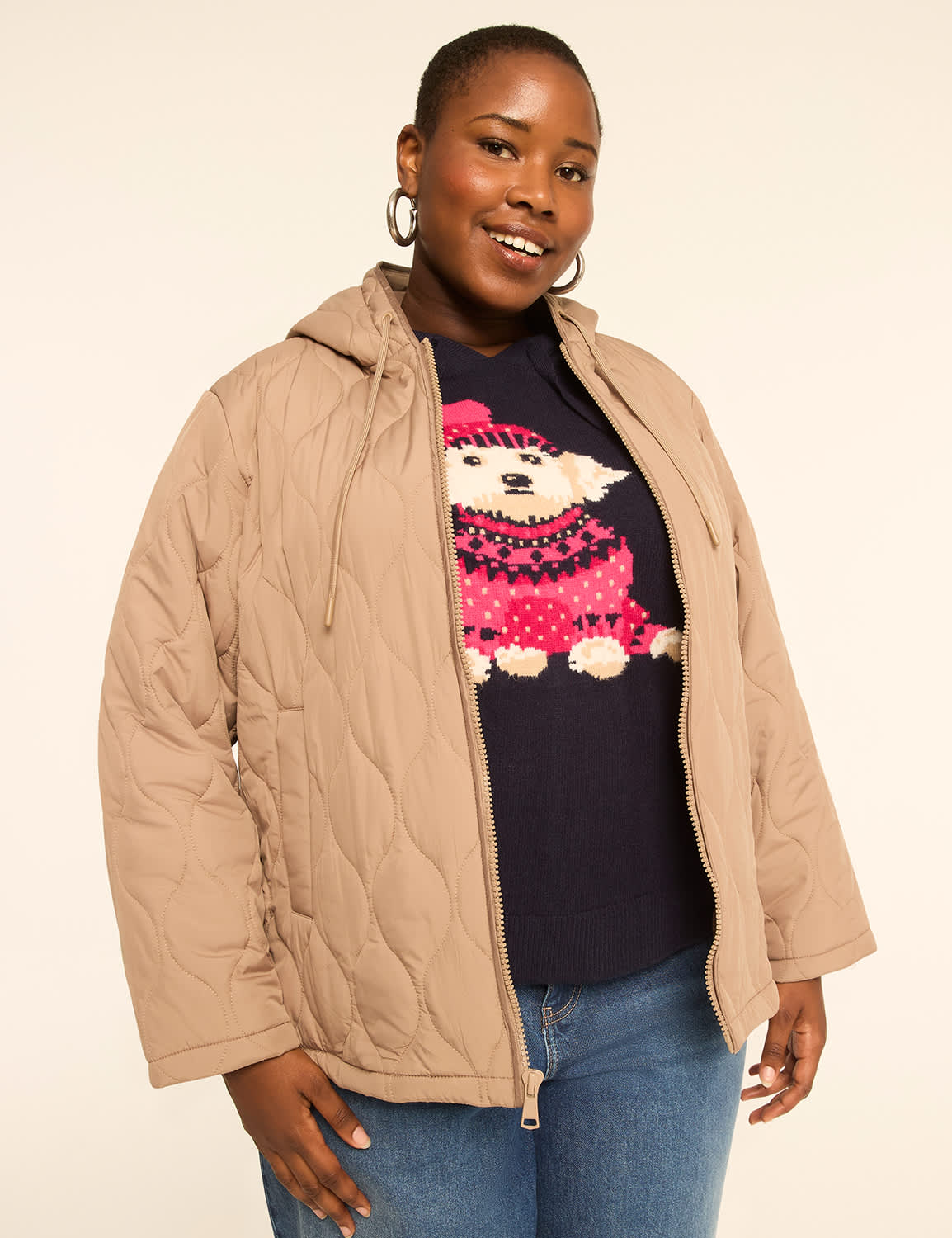 Onion-Stitch Quilted Puffer Coat