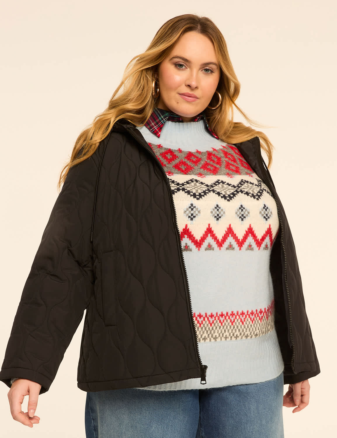 Onion-Stitch Quilted Puffer Coat