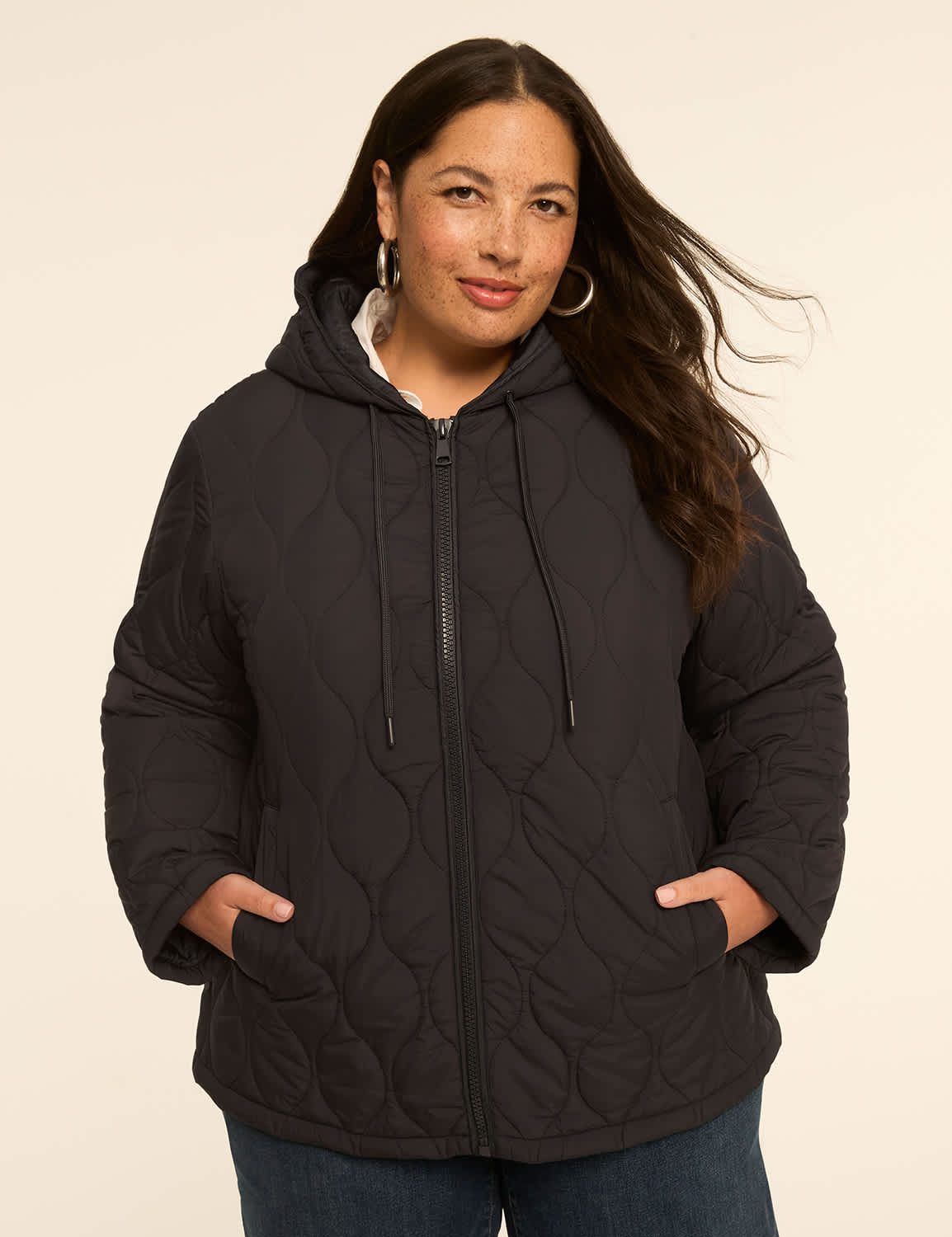 Onion-Stitch Quilted Puffer Coat