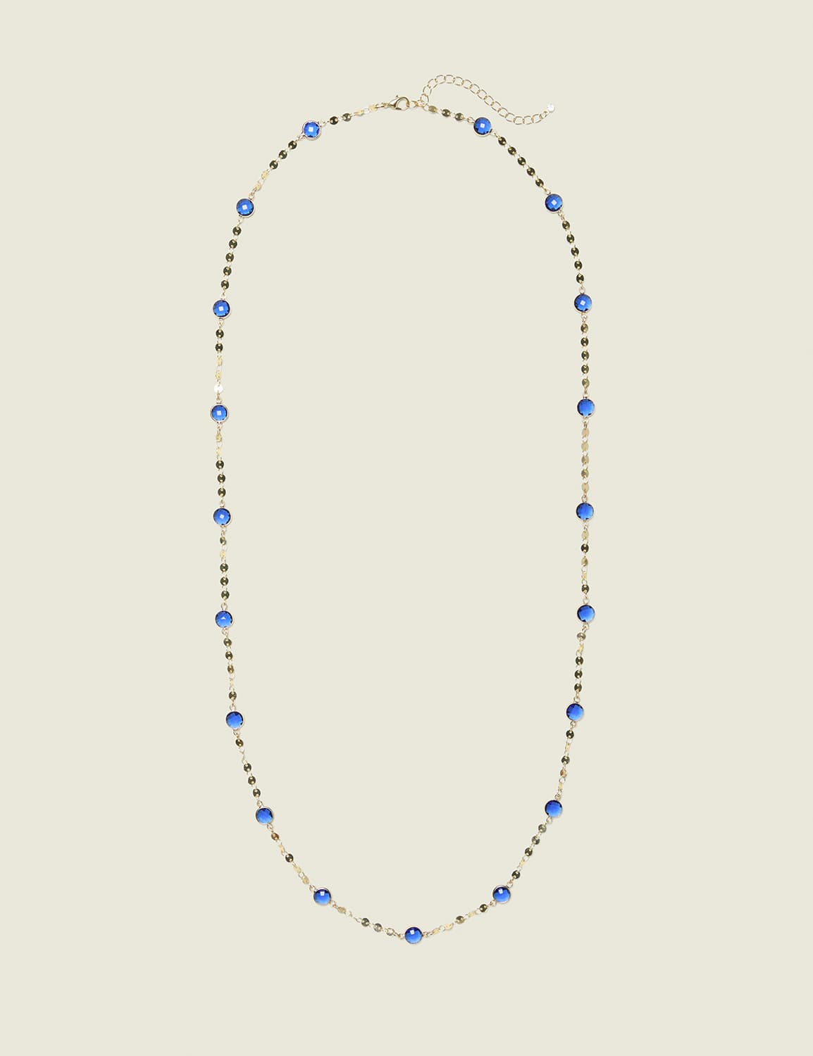 Blue Imitation Stone Station Necklace
