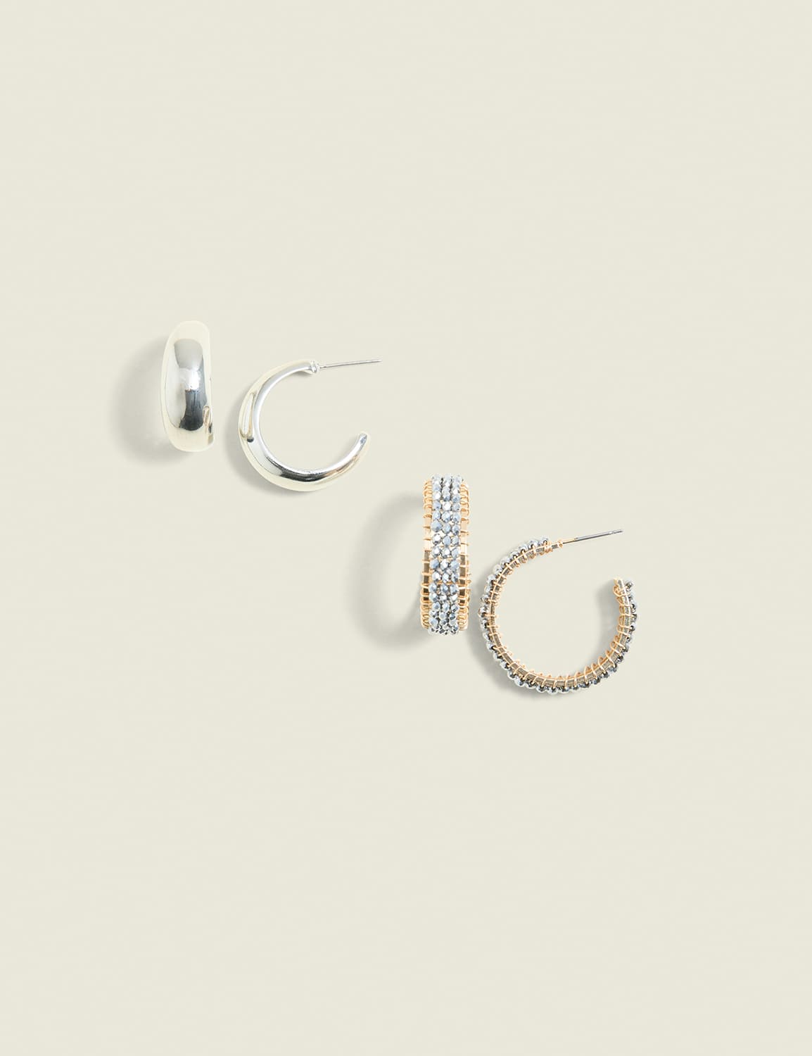 Mixed Metal Hoop Earring 2-Pack