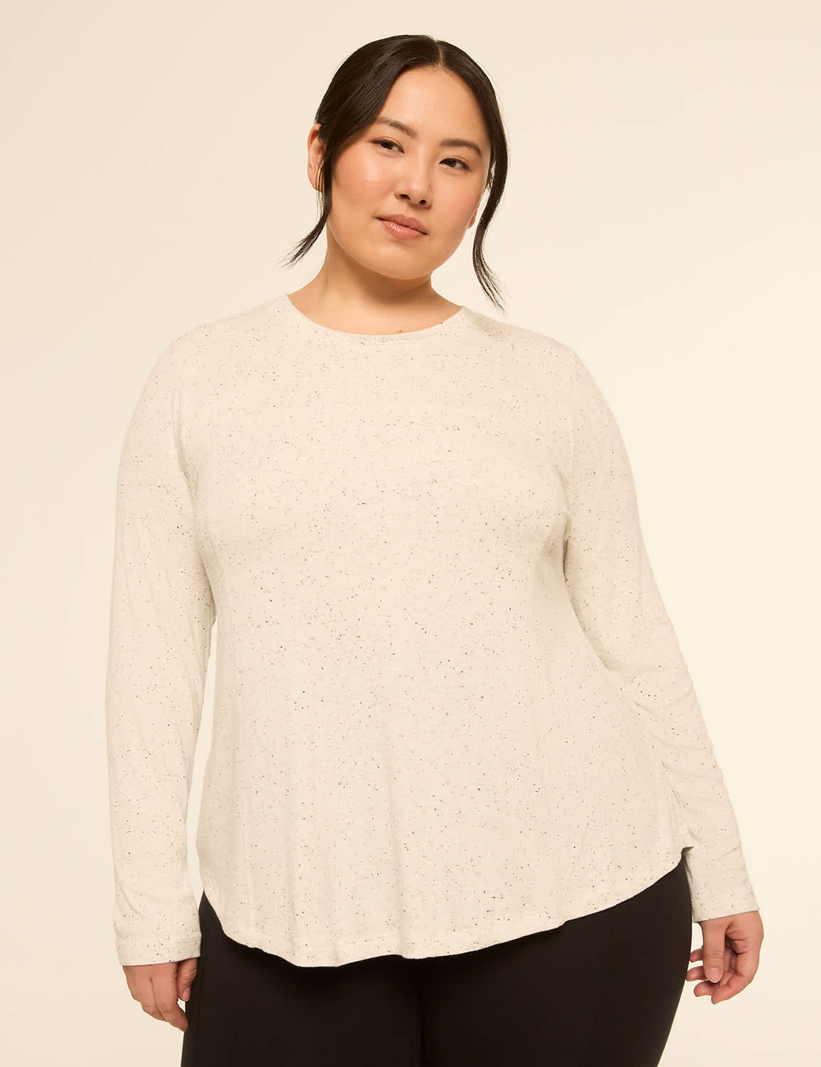 LIVI Speckled Ribbed Long-Sleeve Tee