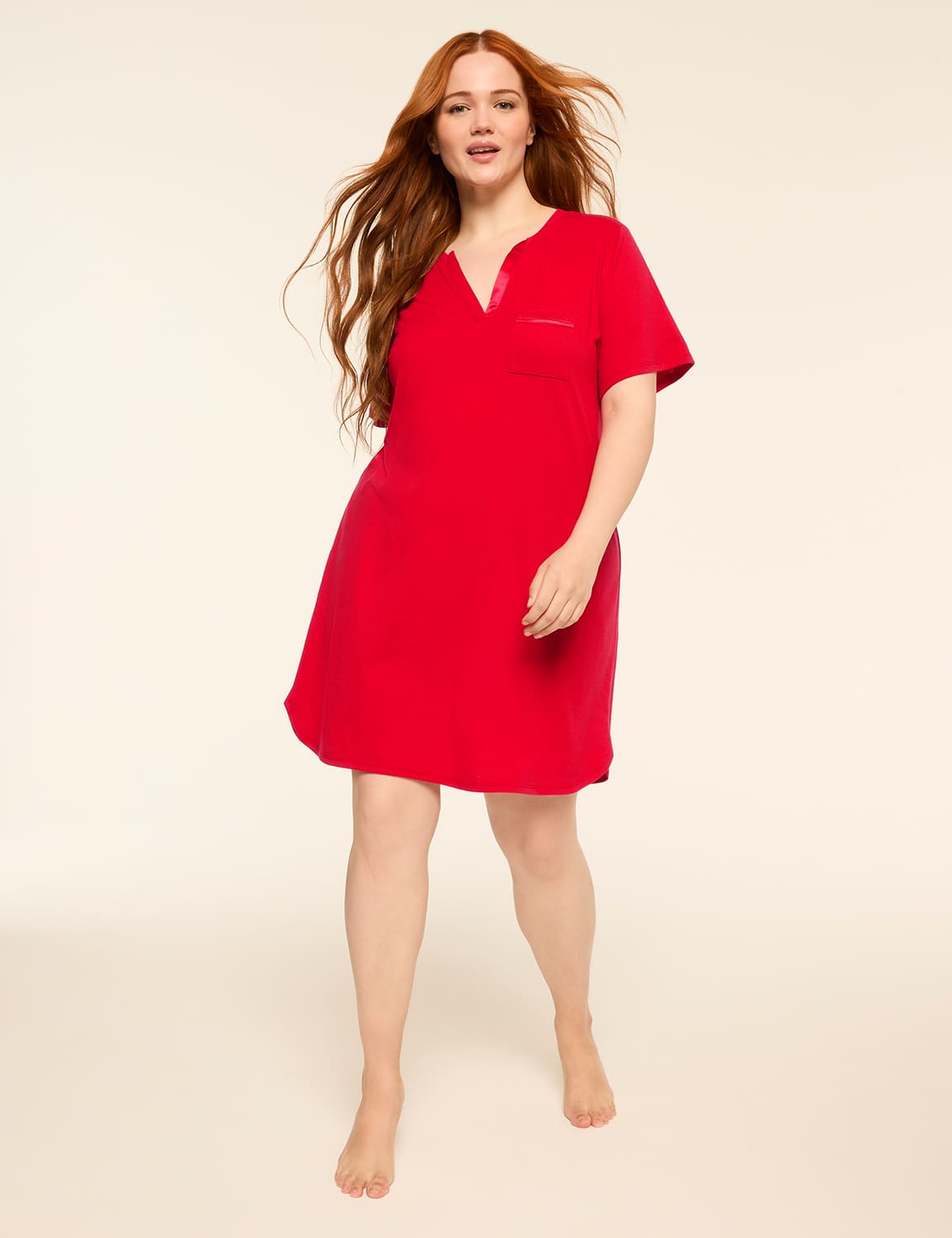 Comfy Cotton Satin-Trim Sleepshirt