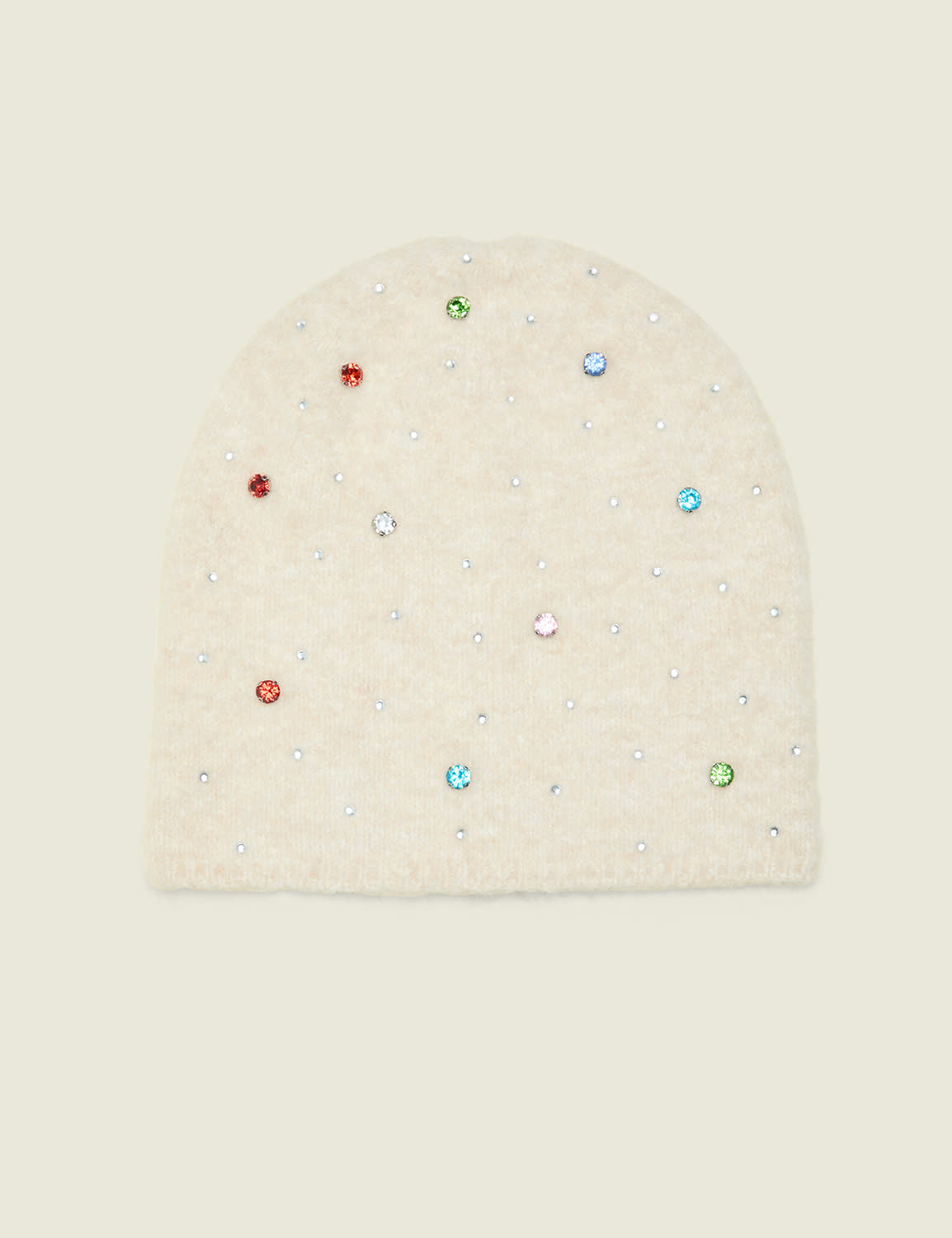 Multi-Color Rhinestone Beanie Hat