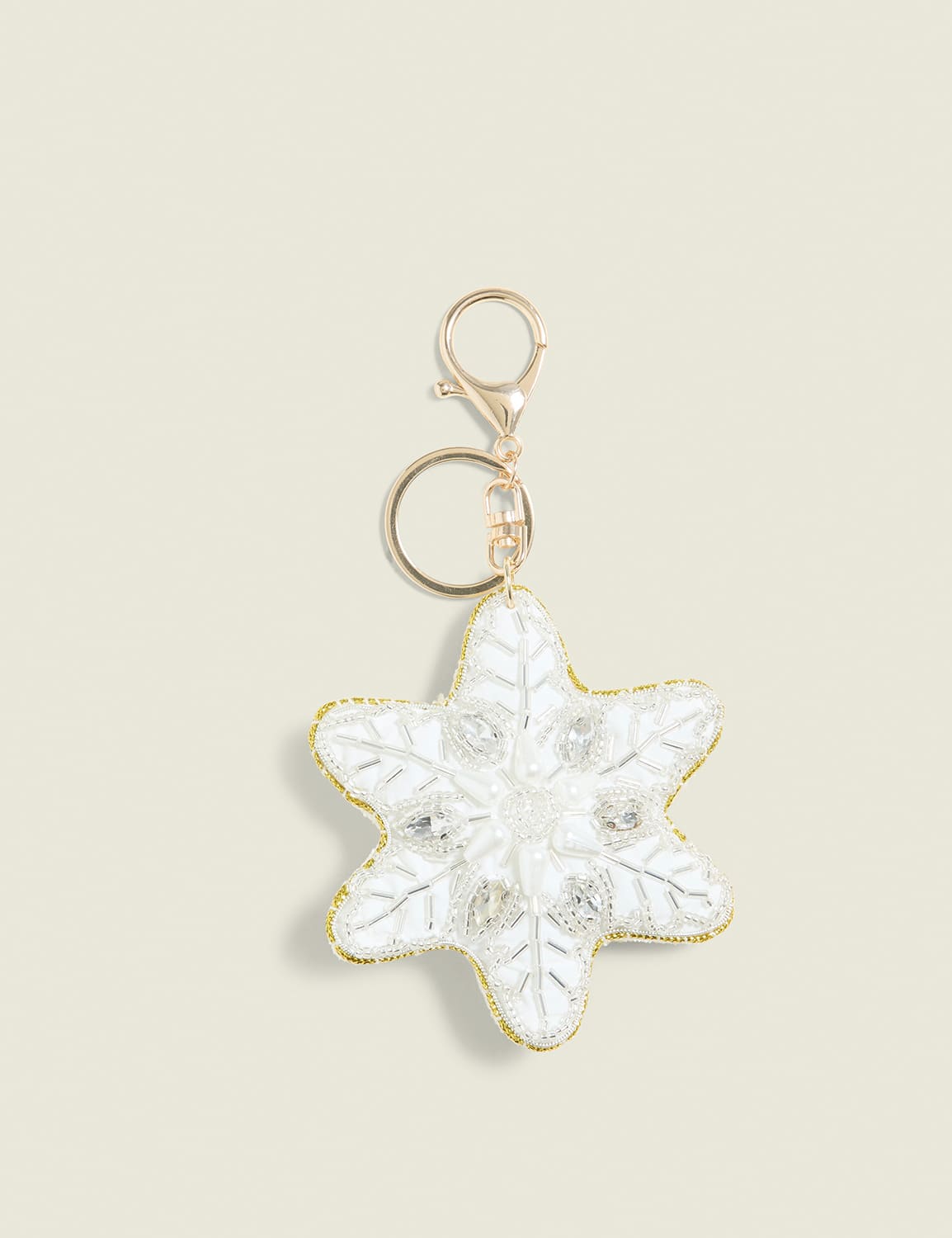 Beaded Snowflake Bag Charm