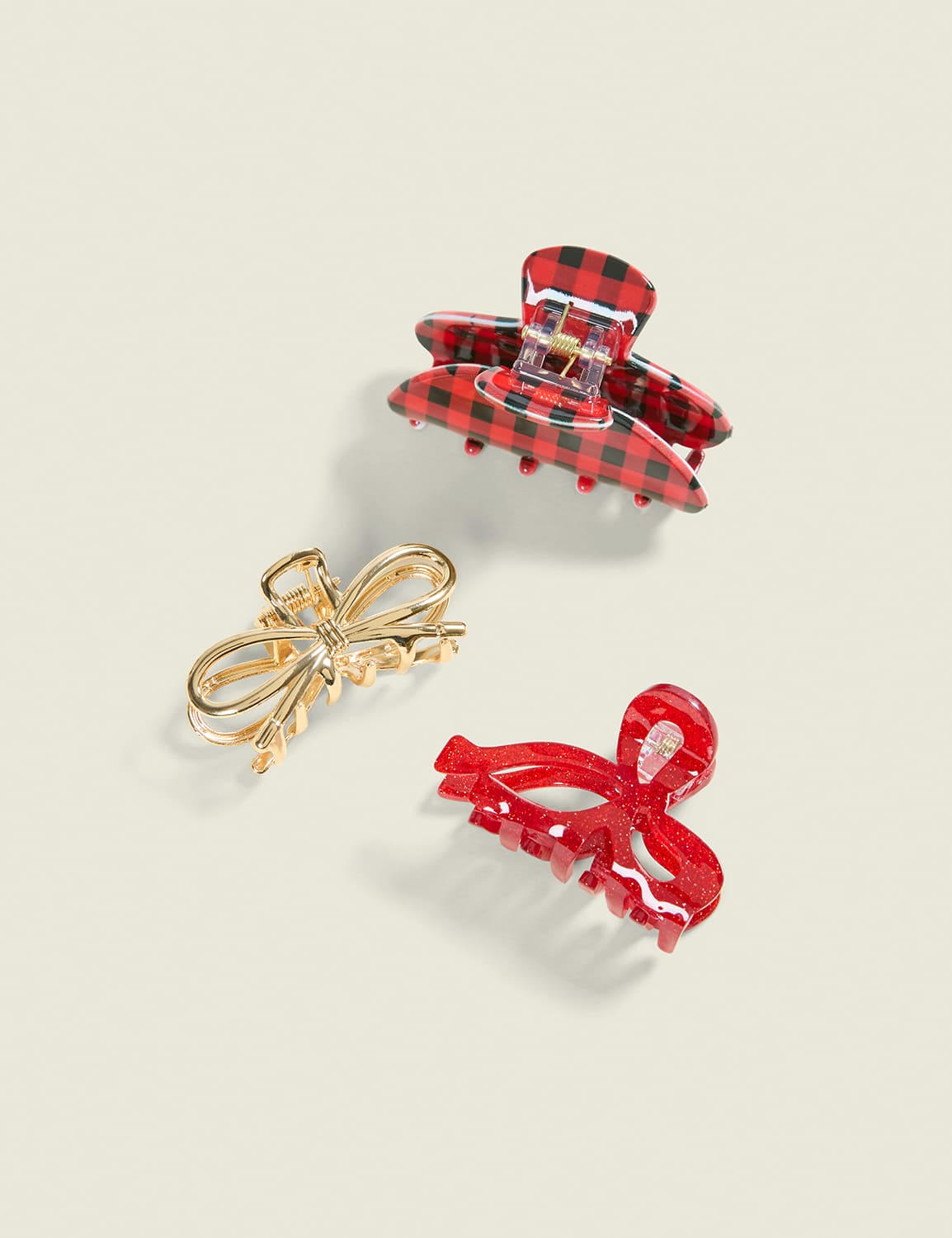 Mini Holiday Claw Clip 3-Pack