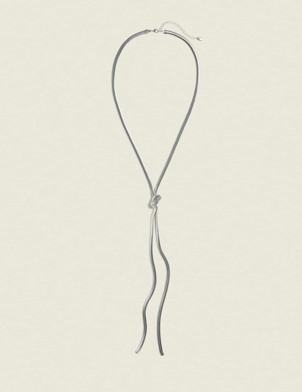 Silvertone Knot Y-Necklace