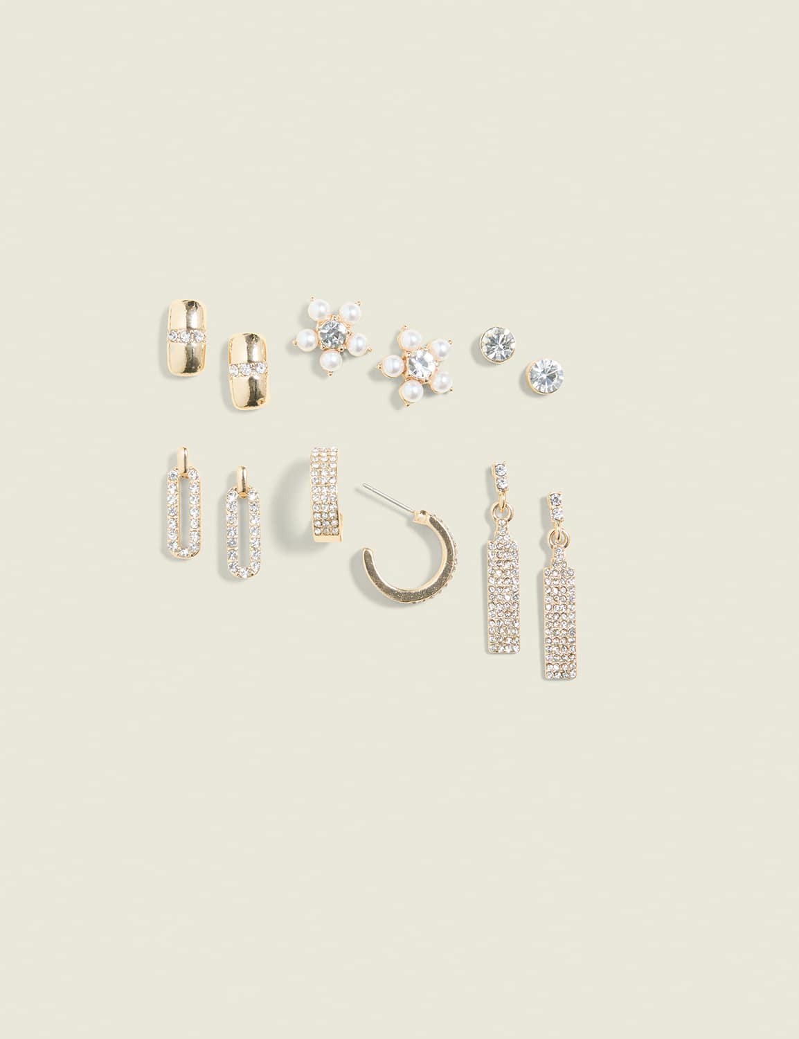 Pave & Pearlized Earring 6-Pack