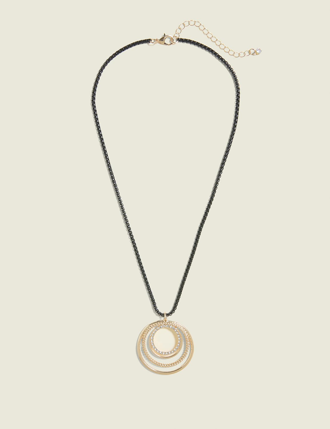 Goldtone Circle Pendant Necklace