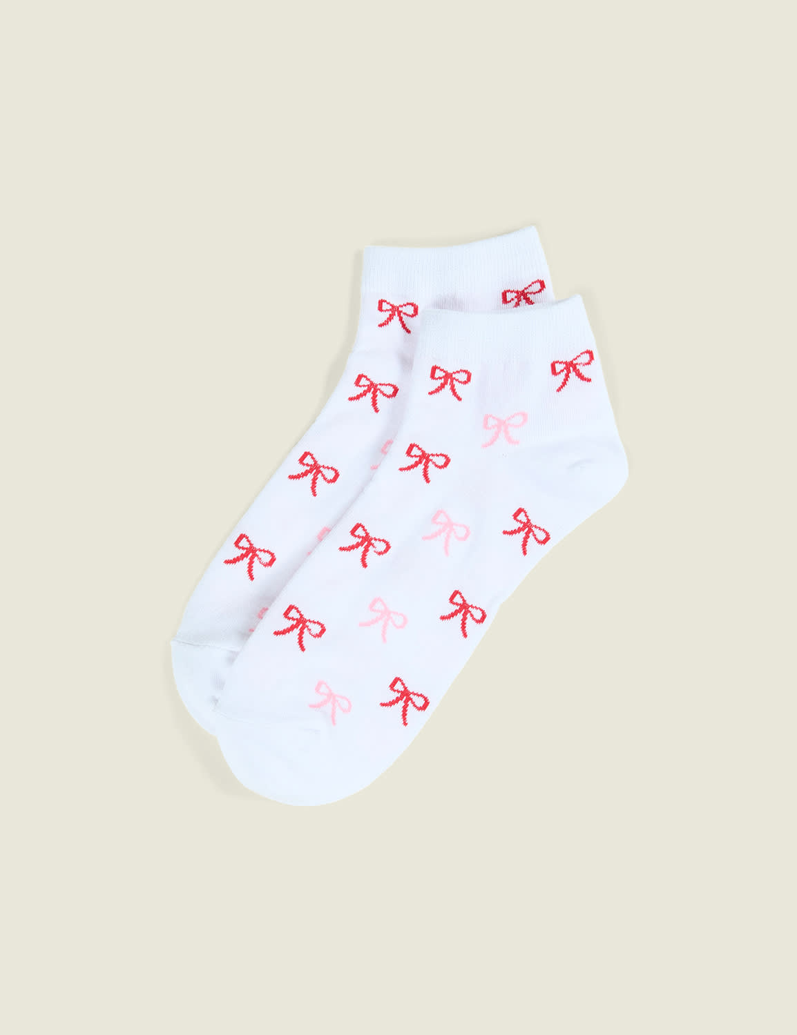Ankle Socks - Pink & Red Bows