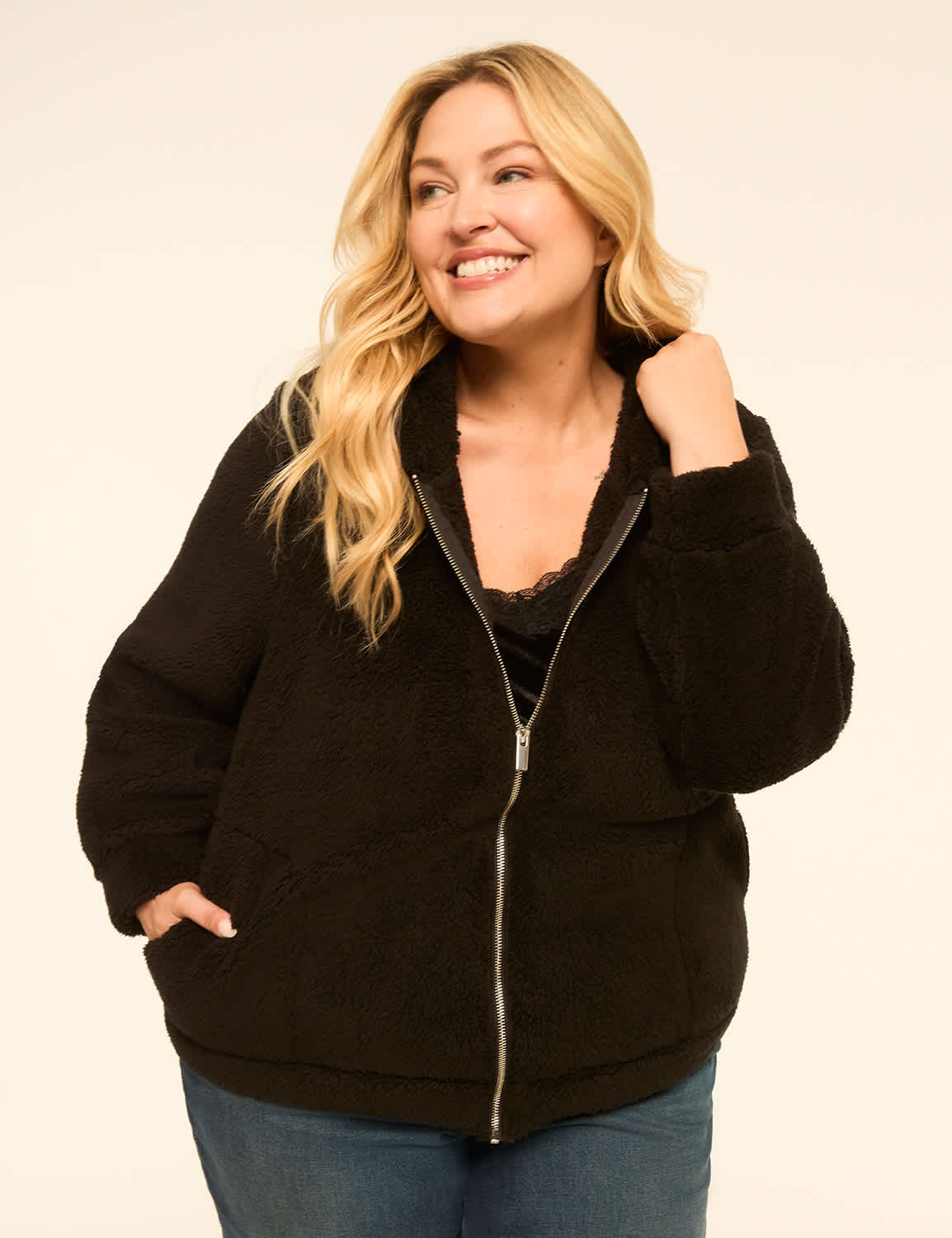 Full-Zip Sherpa Hoodie