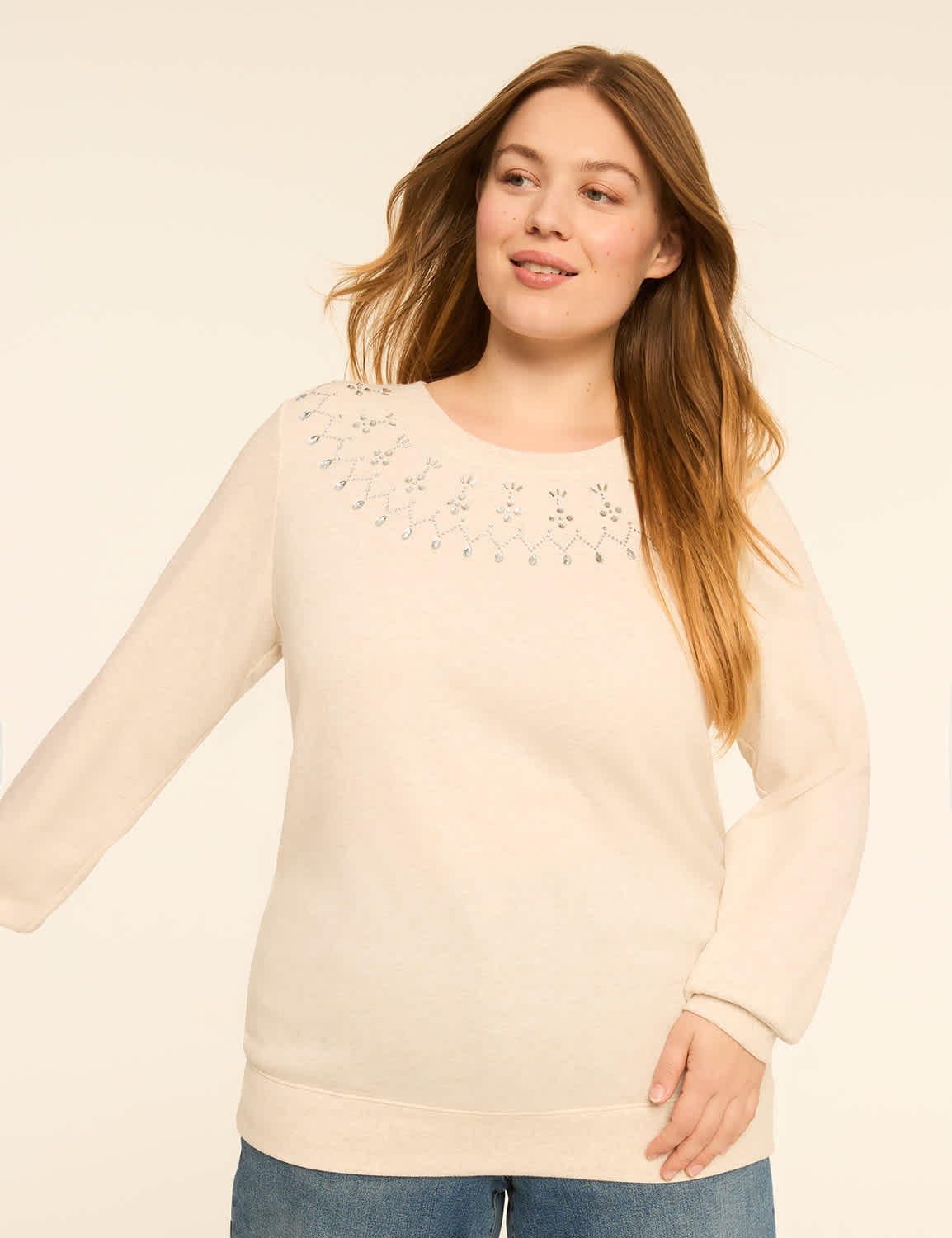 Embellished Crew-Neck Sweatshirt