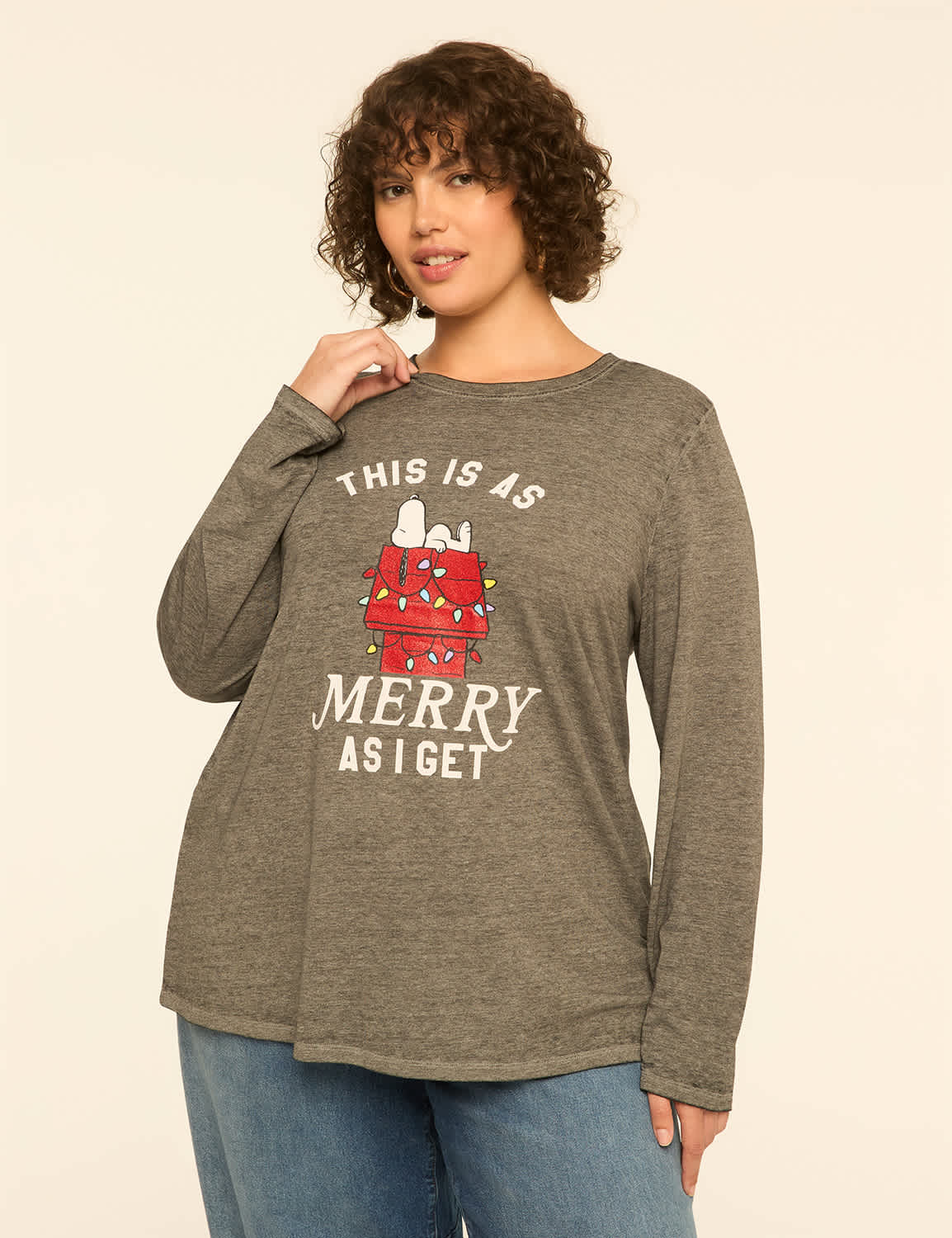 Glitter Snoopy Doghouse Merry Graphic Tee