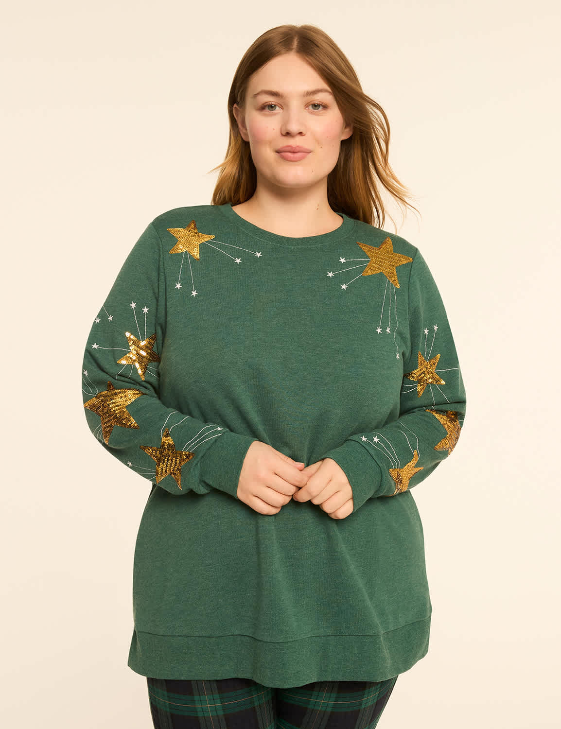 Sequin Stars Graphic Sweatshirt