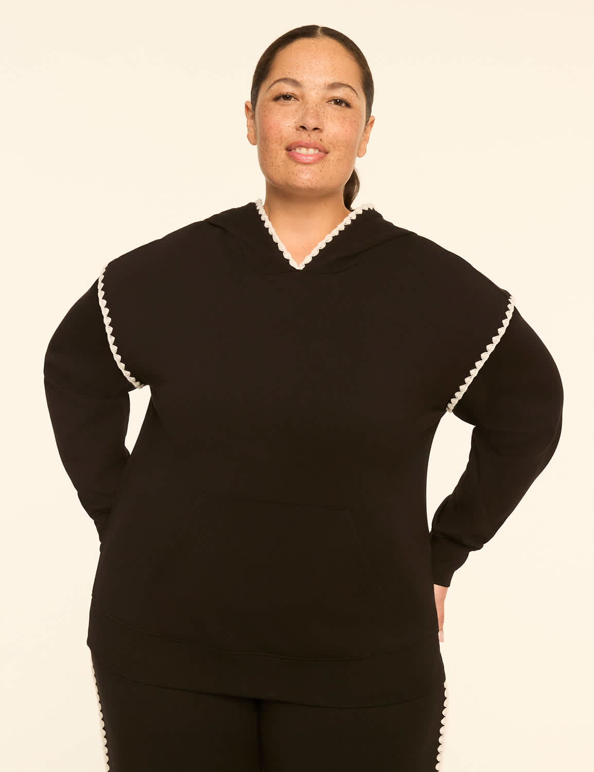 LIVI Journey Blanket-Stitch Hoodie