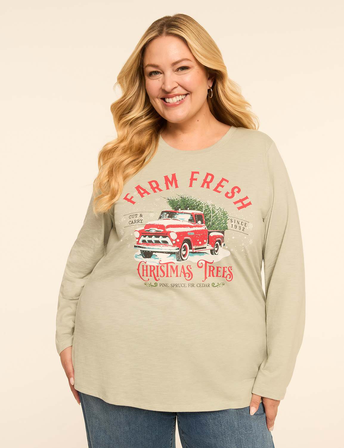 Glitter Farm Fresh Christmas Trees Graphic Tee
