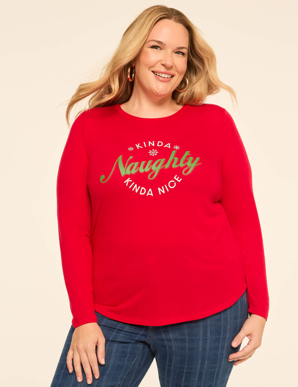 EveryWear Glitter Kinda Naughty Graphic Tee