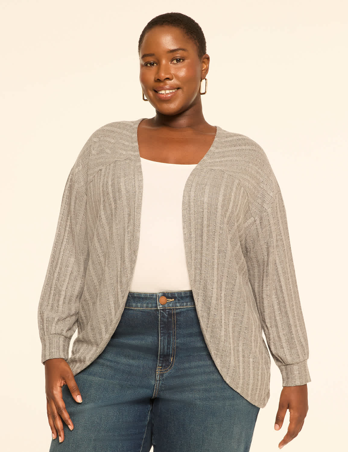 Open-Front Sweater Overpiece