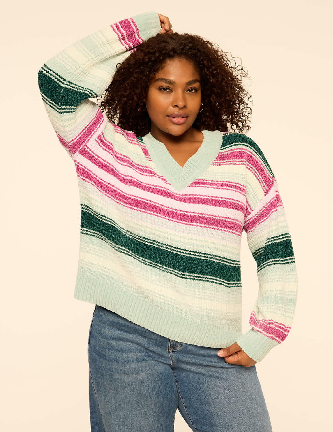 Chenille Balloon-Sleeve Sweater