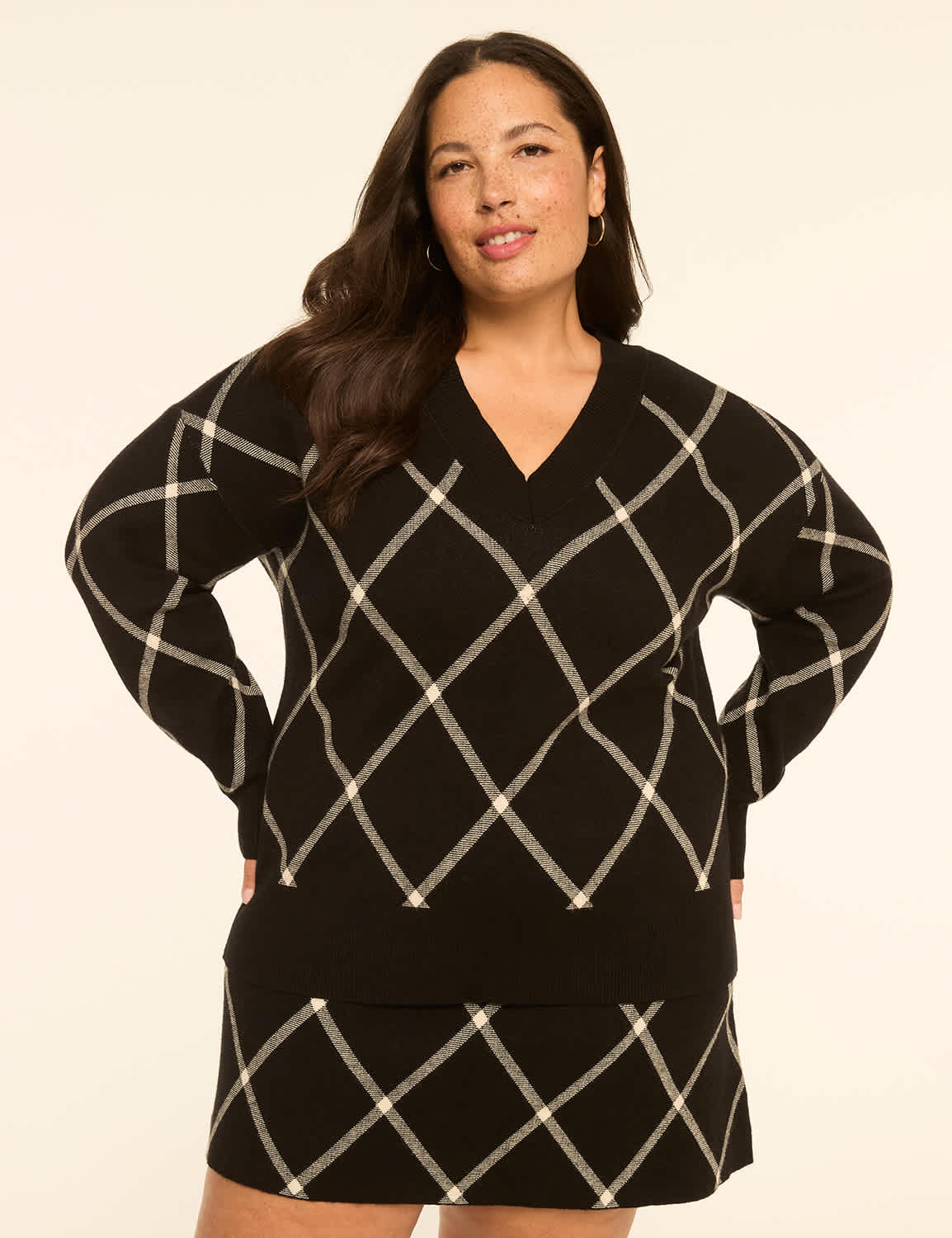 Plaid V-Neck Sweater